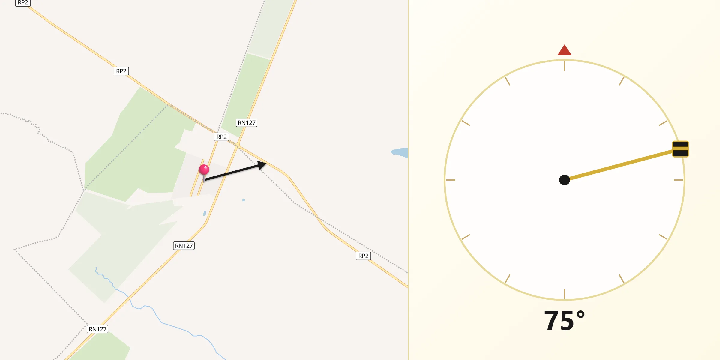 Dirección de la Qibla desde Los Conquistadores