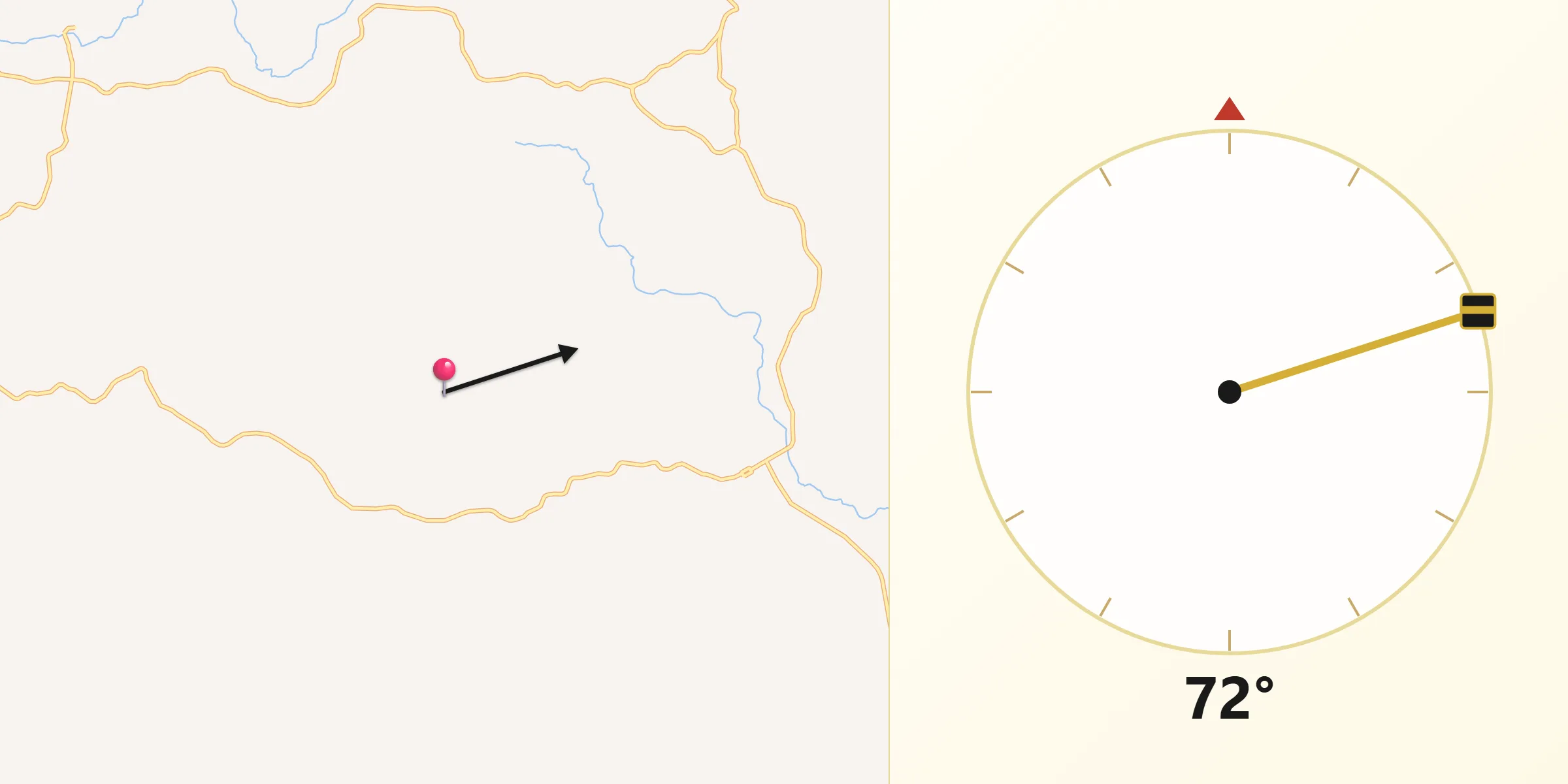 Direção da Qibla a partir de Sentinela do Sul