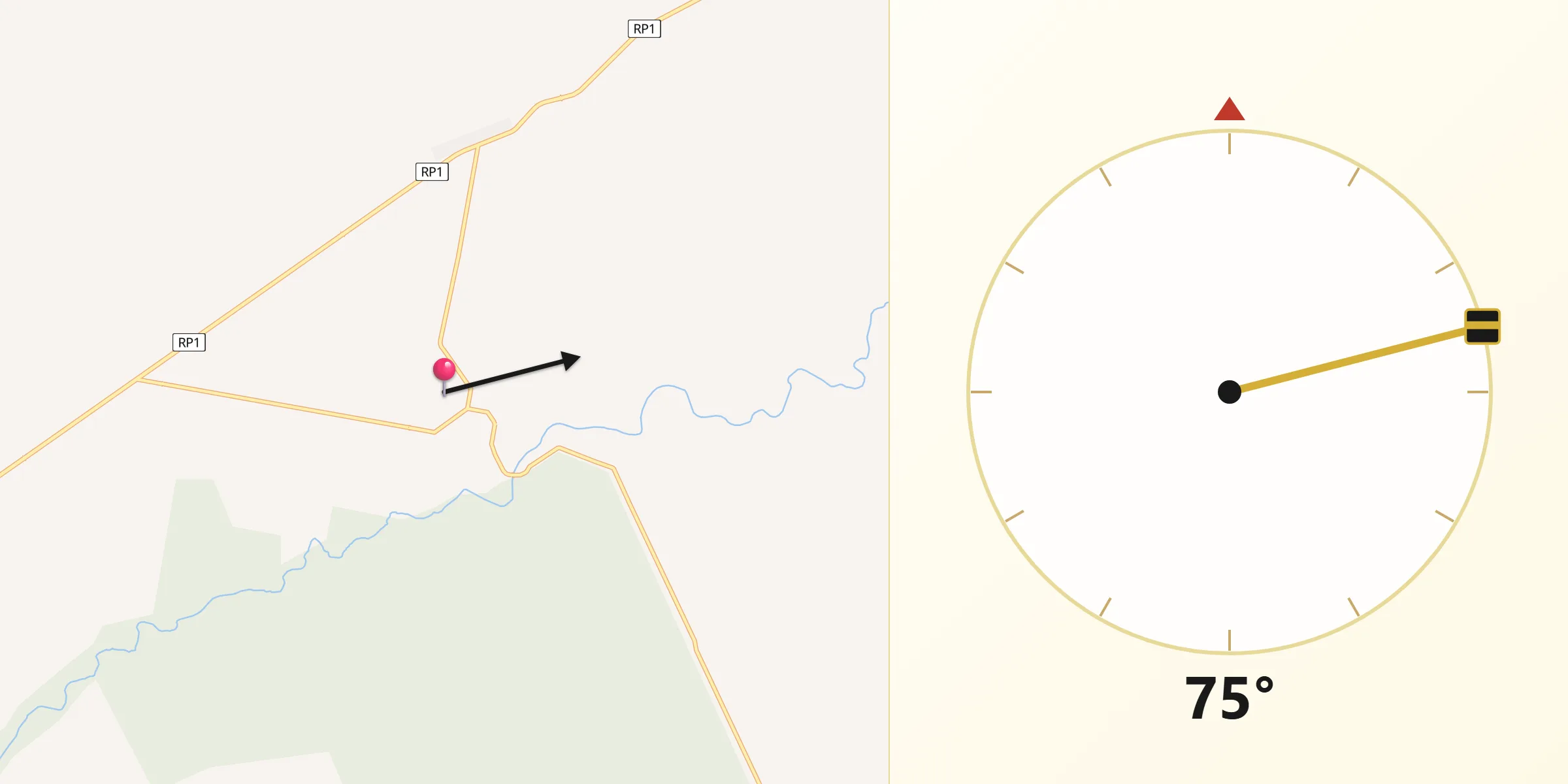 Dirección de la Qibla desde San Gustavo