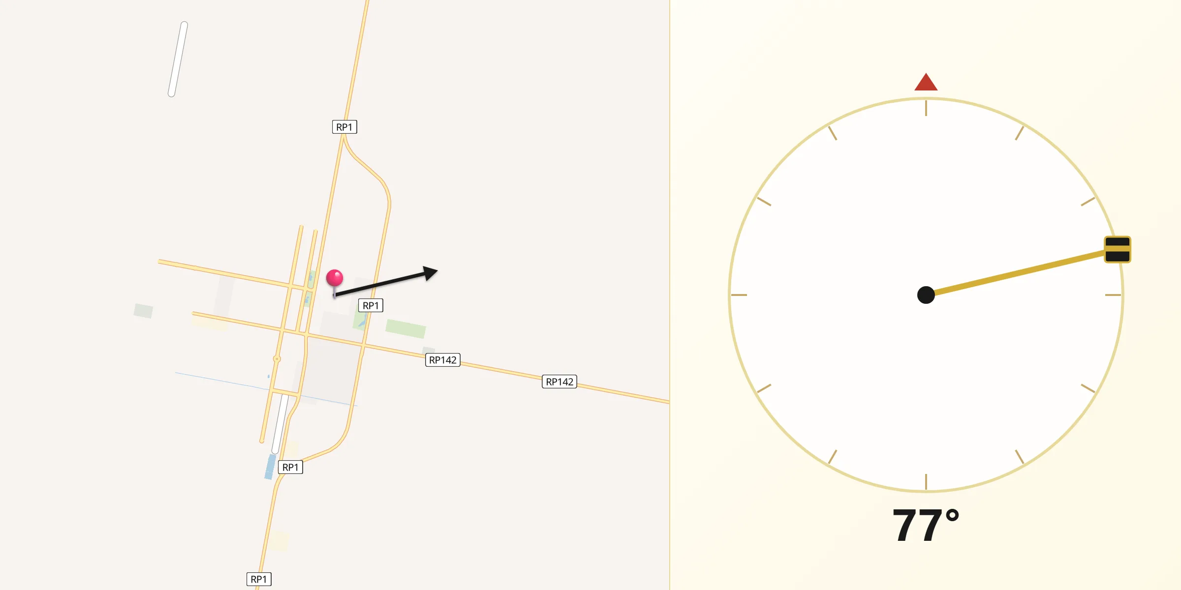 Dirección de la Qibla desde Morteros
