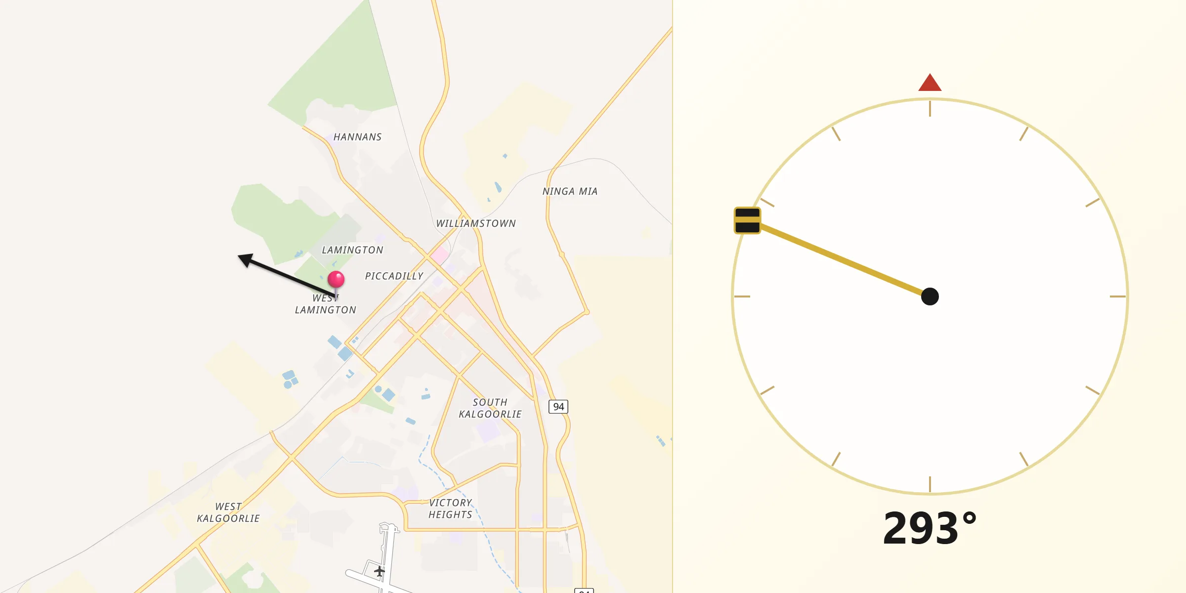 Qibla Direction from West Lamington