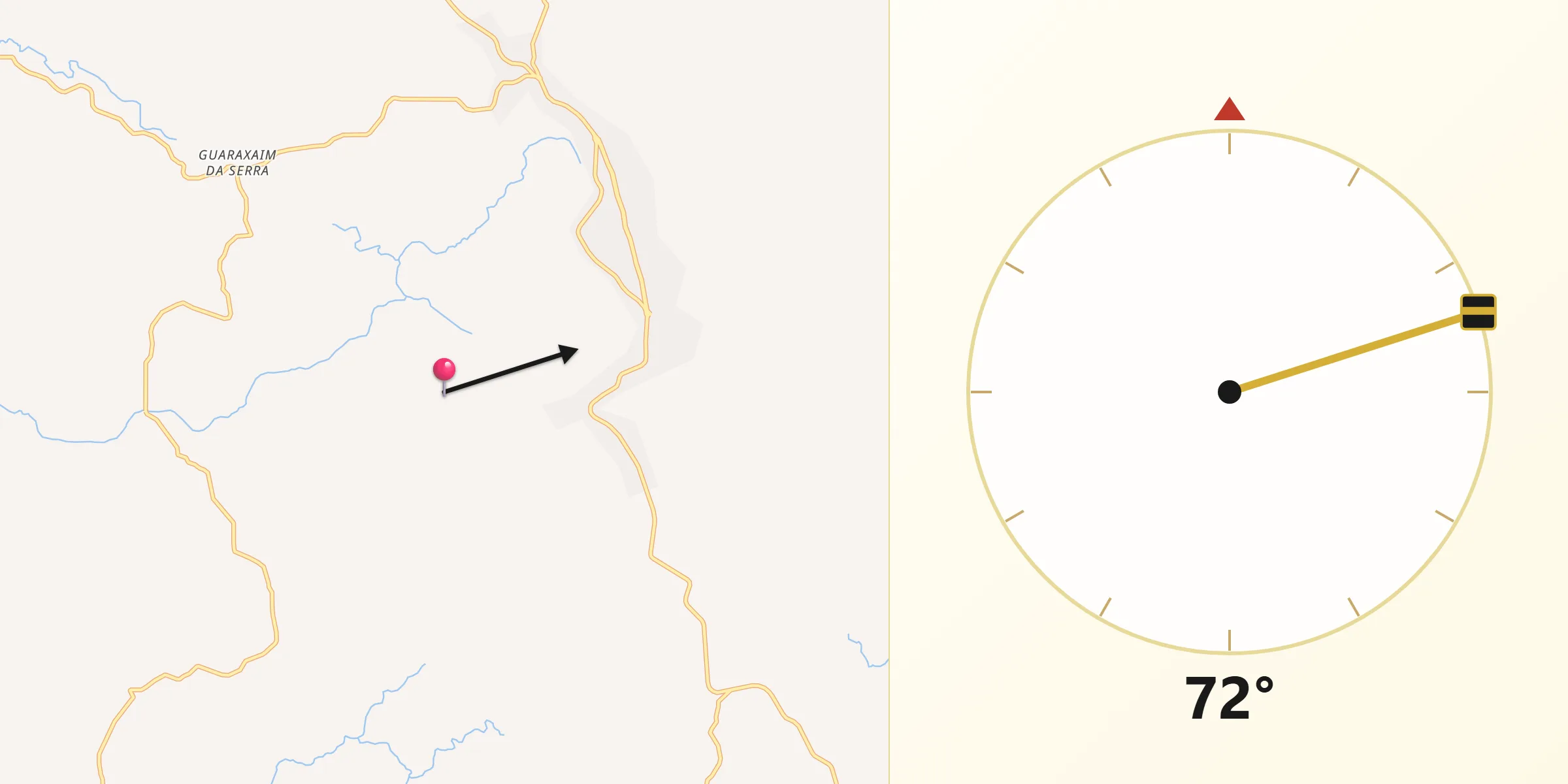 Direção da Qibla a partir de Chuvisca