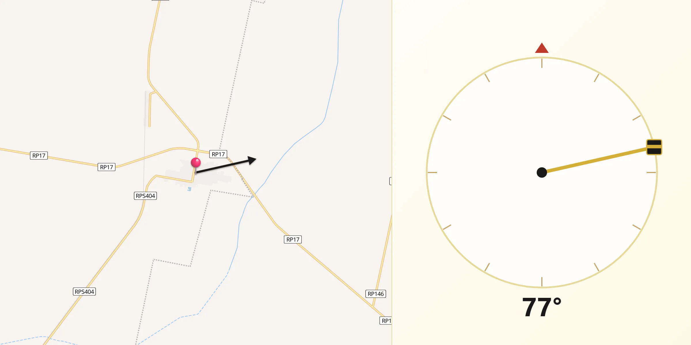 Dirección de la Qibla desde Obispo Trejo