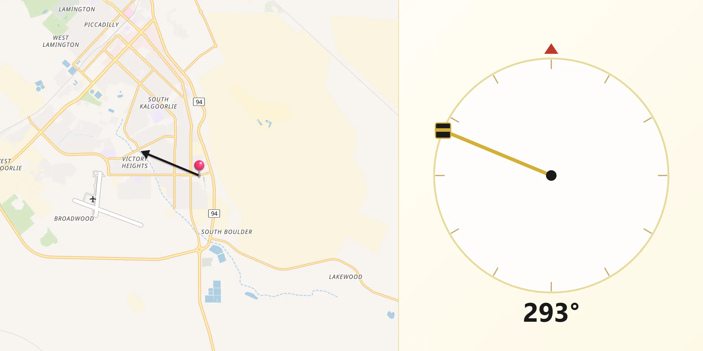 Qibla Direction from Boulder