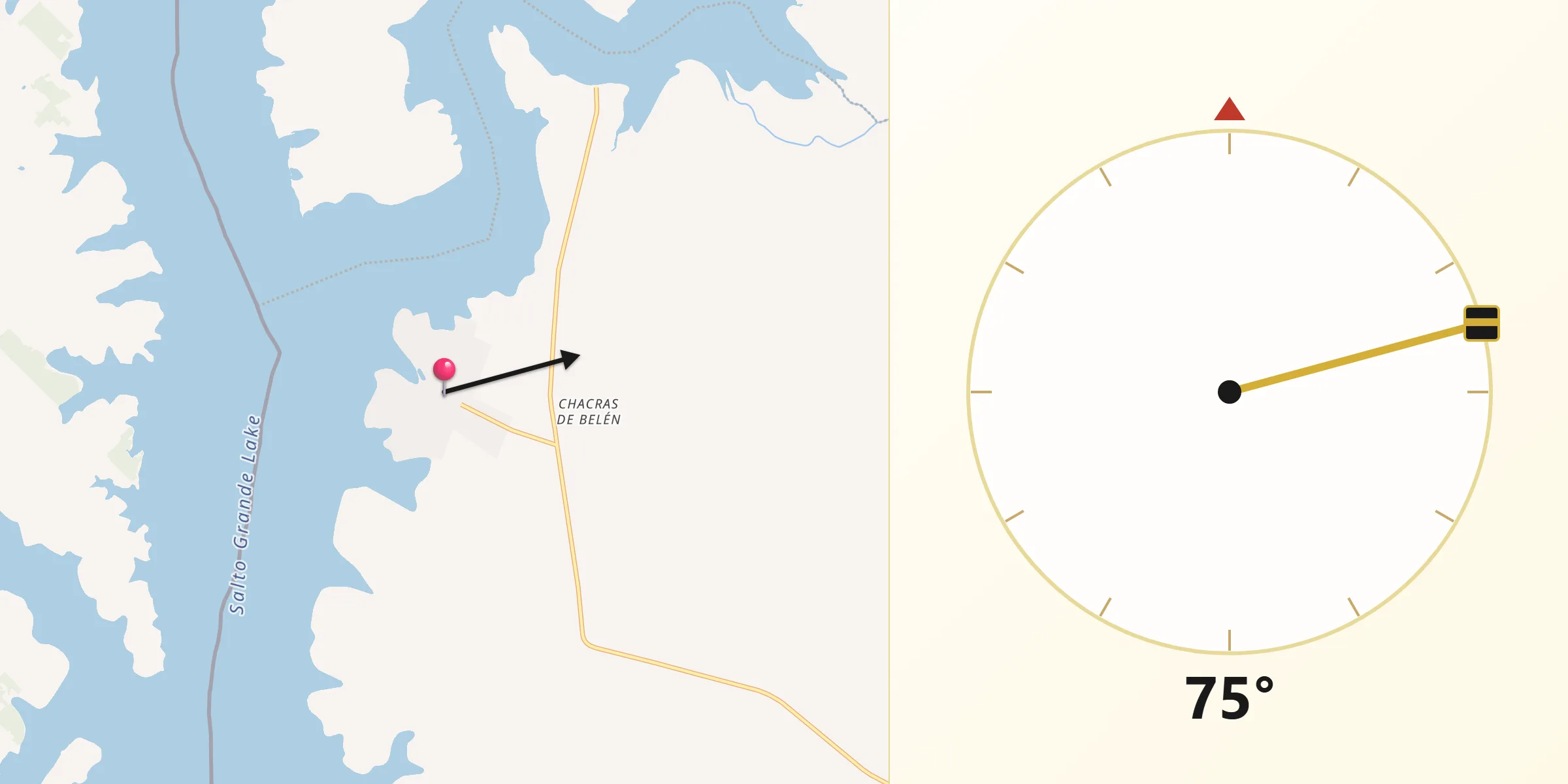 Dirección de la Qibla desde Belén