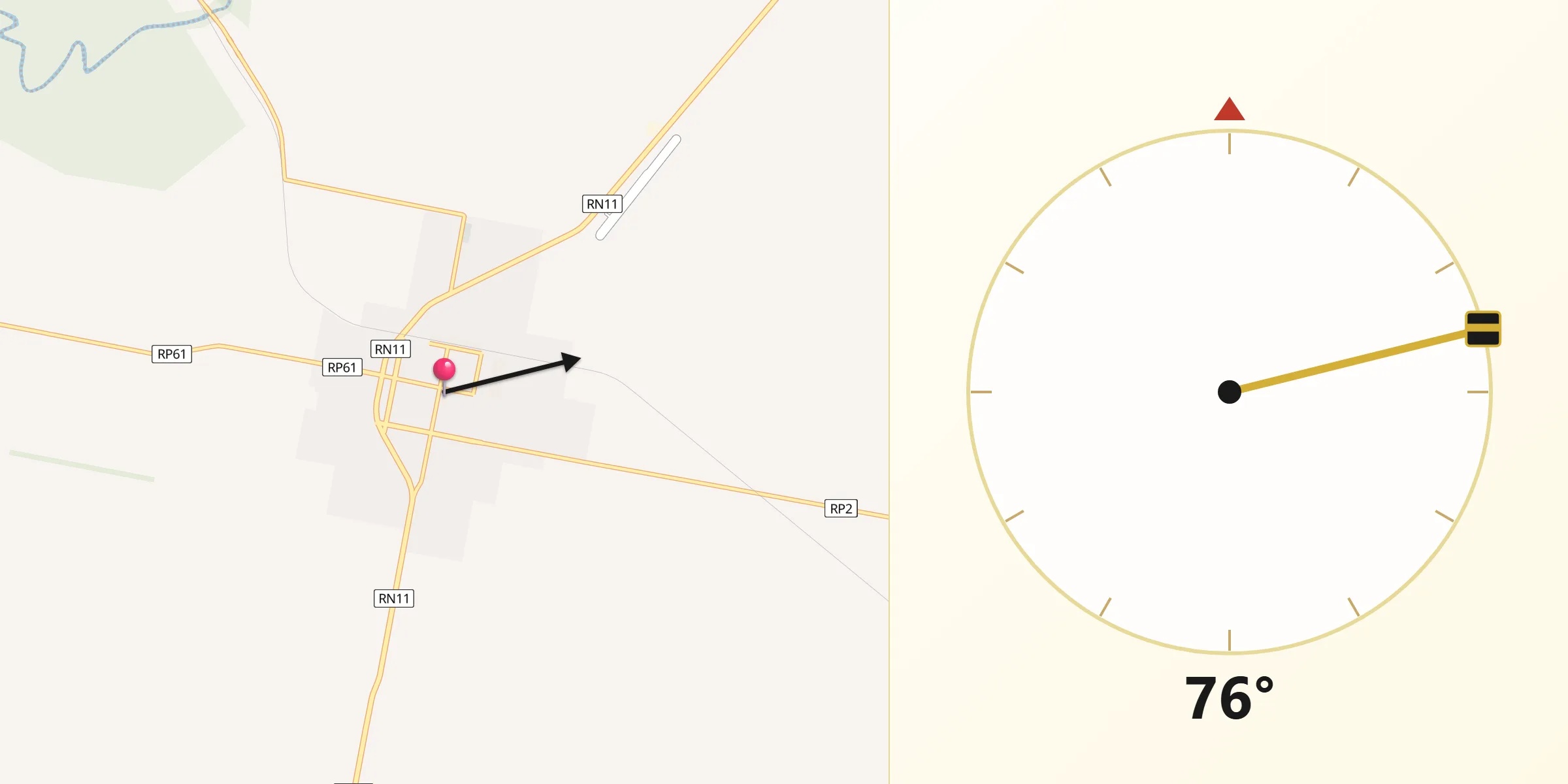 Dirección de la Qibla desde San Justo
