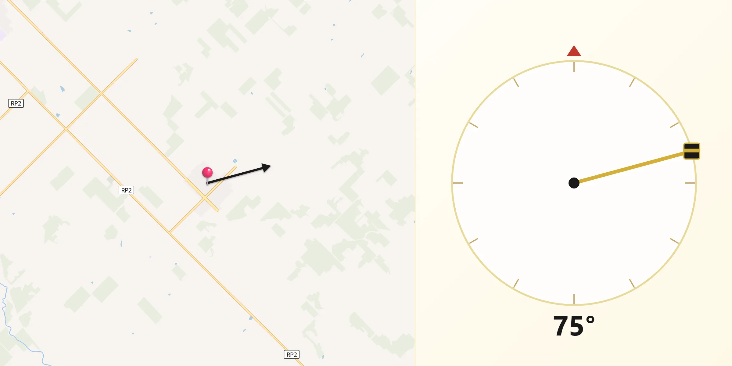 Dirección de la Qibla desde Villa del Rosario
