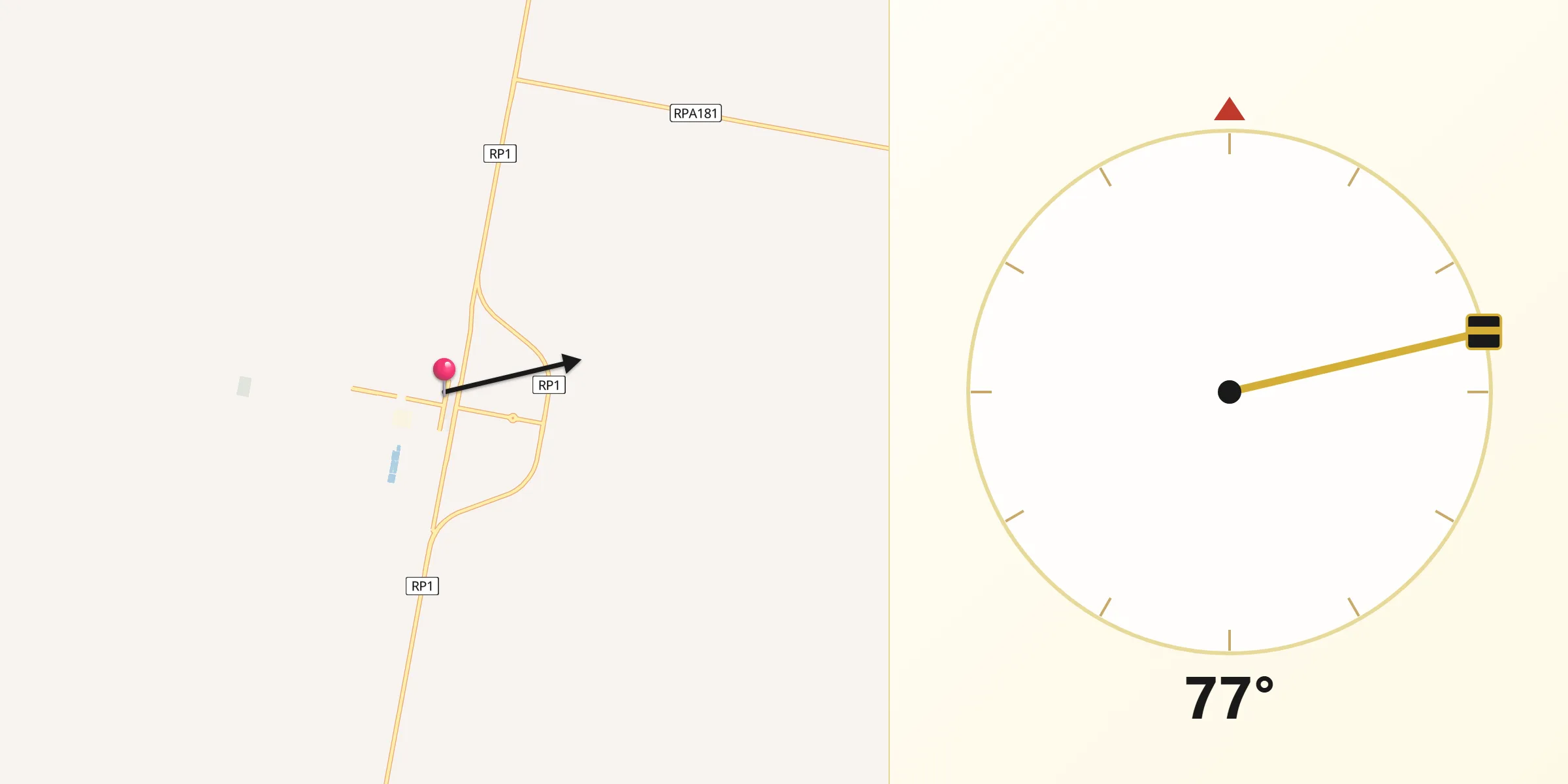 Dirección de la Qibla desde Brinkmann