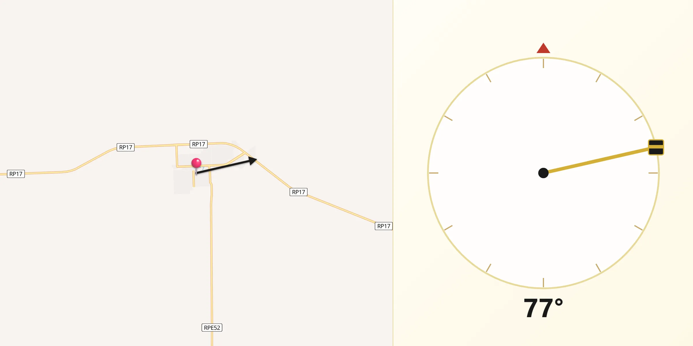 Dirección de la Qibla desde La Para