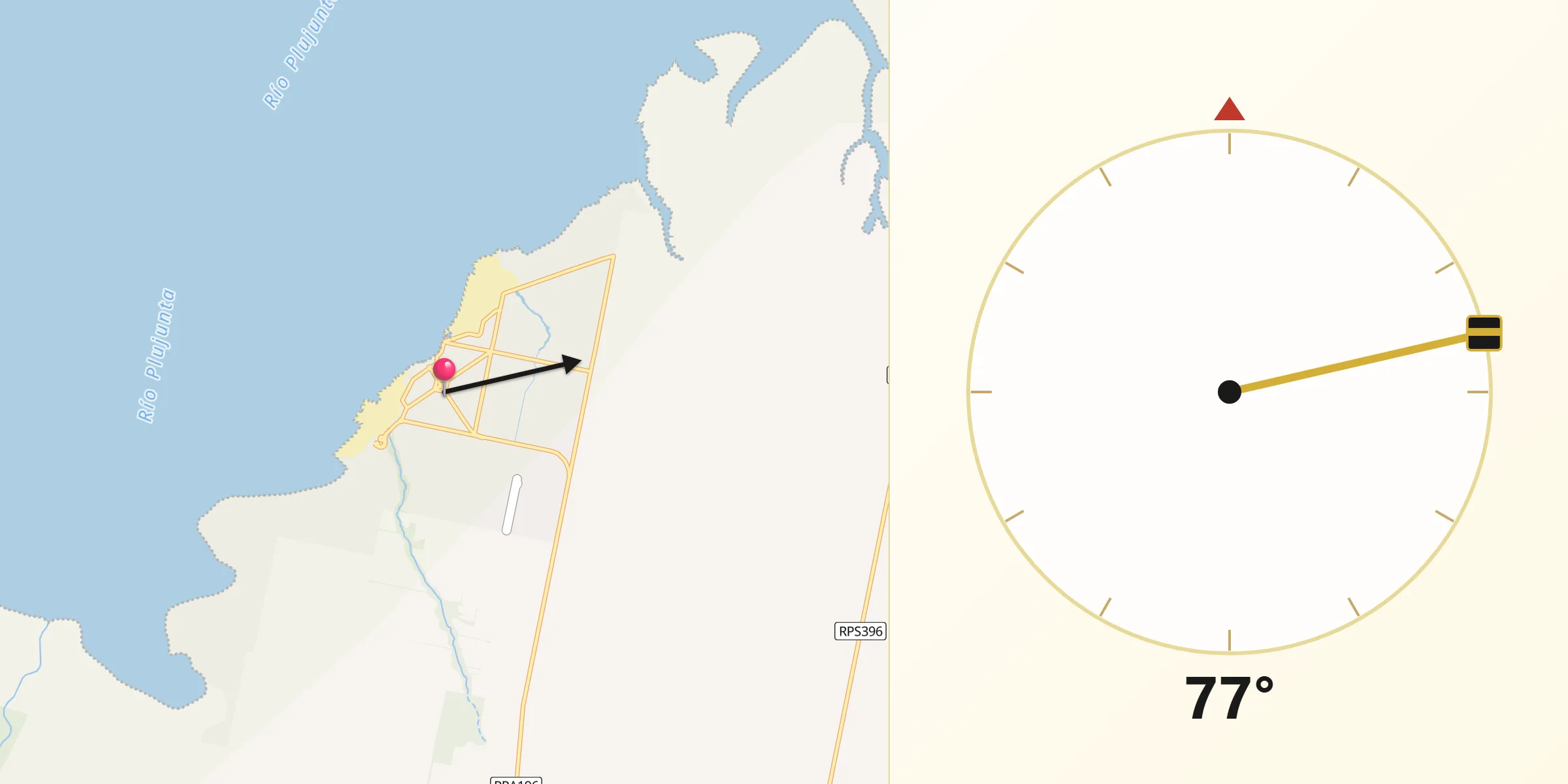 Dirección de la Qibla desde Miramar