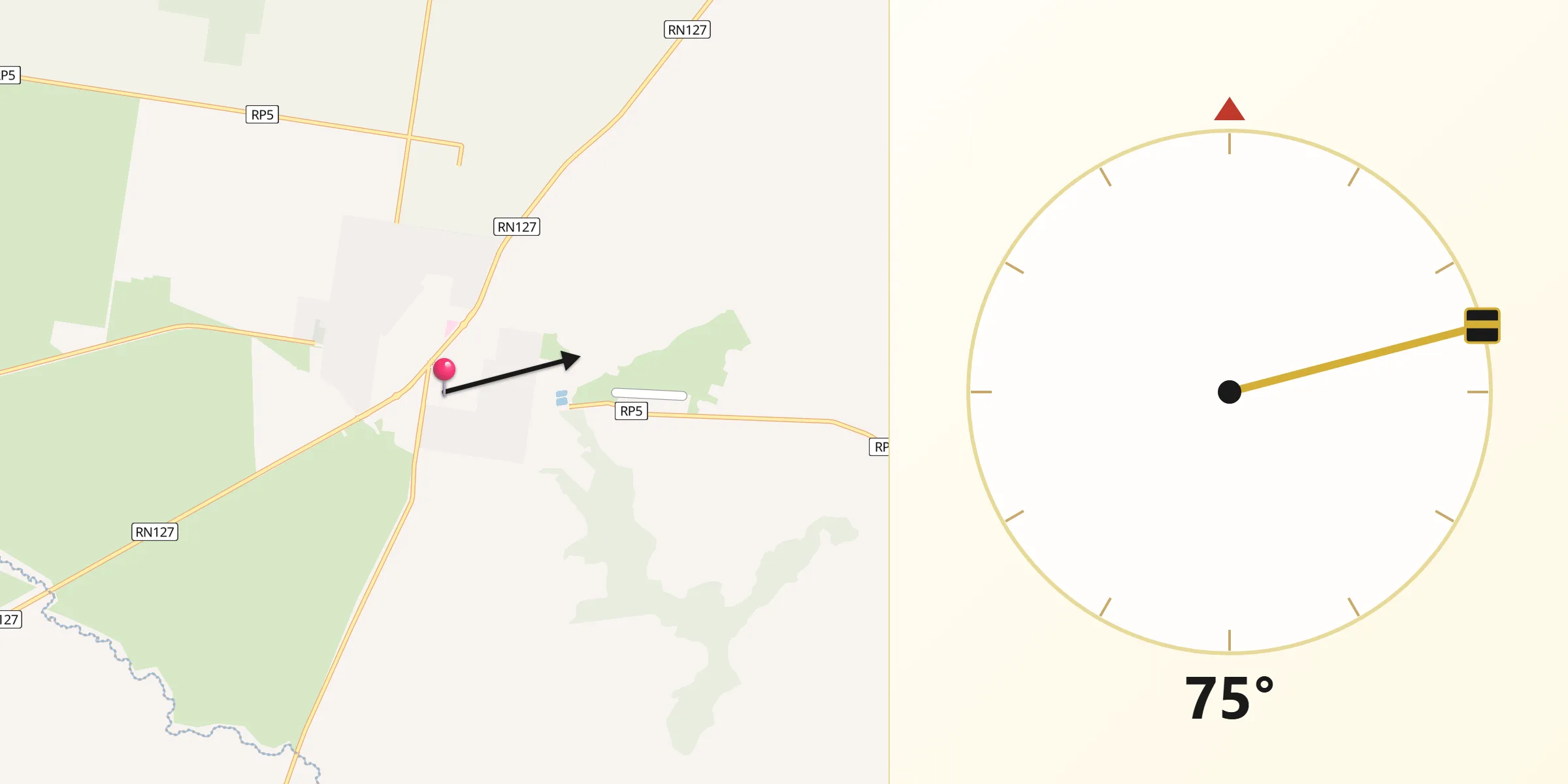 Dirección de la Qibla desde Federal