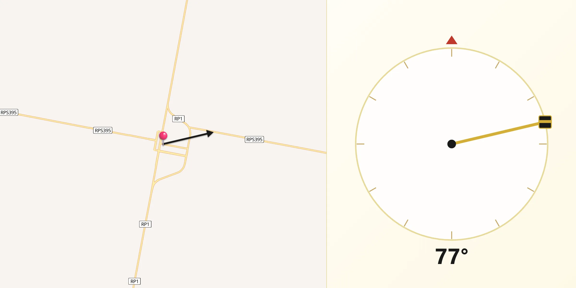 Dirección de la Qibla desde Porteña