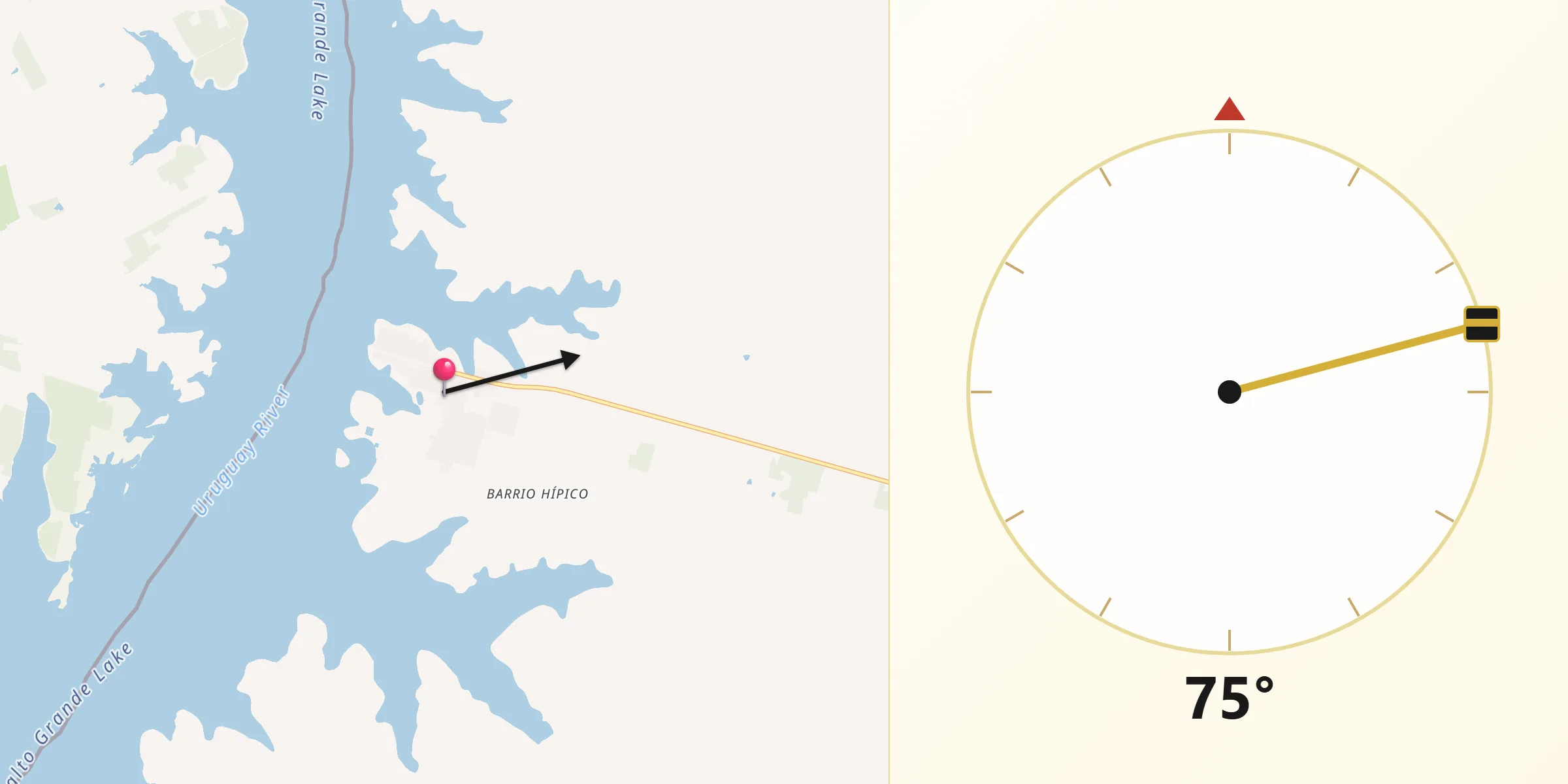 Dirección de la Qibla desde Villa Constitución