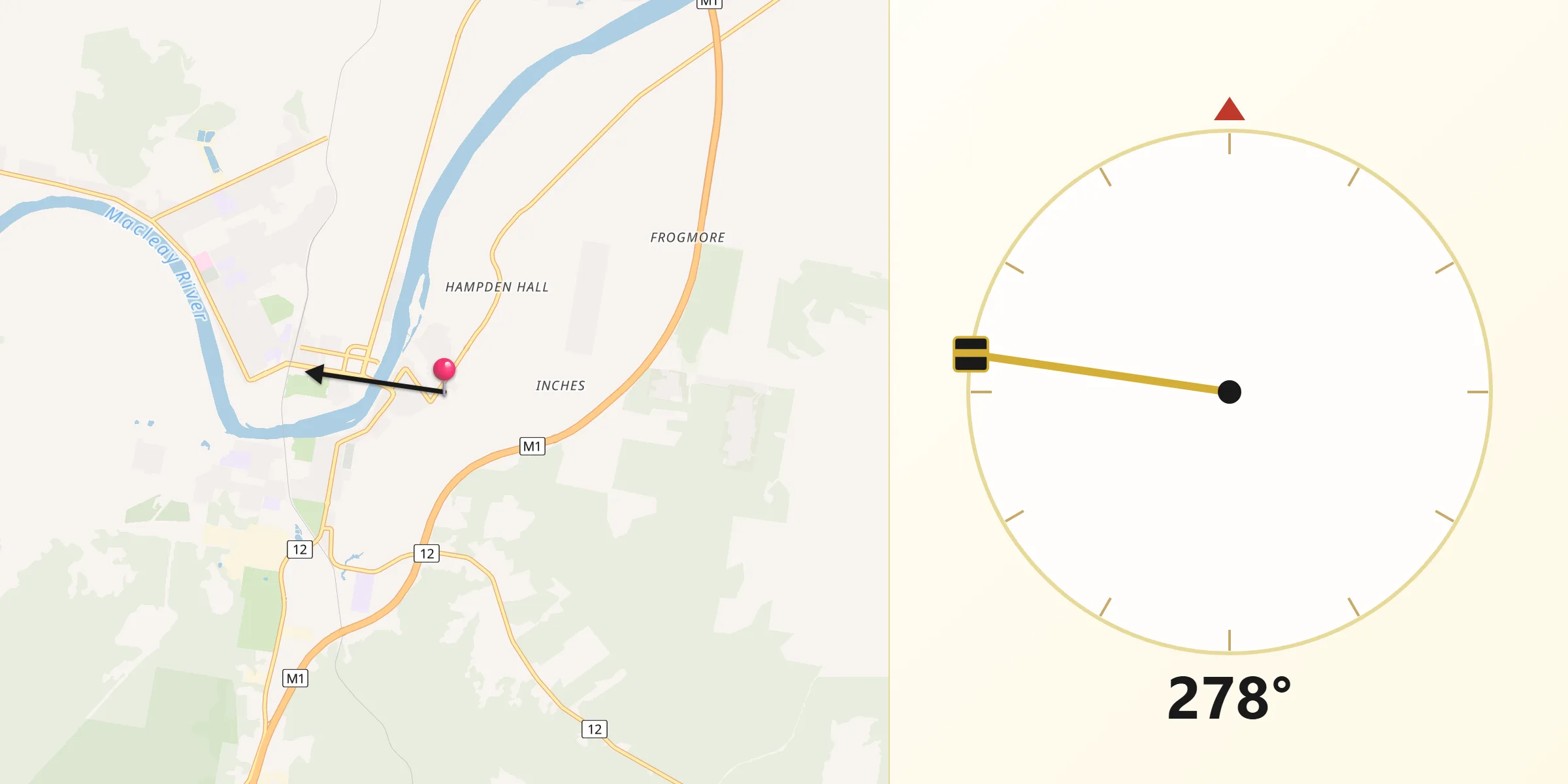 Qibla Direction from East Kempsey