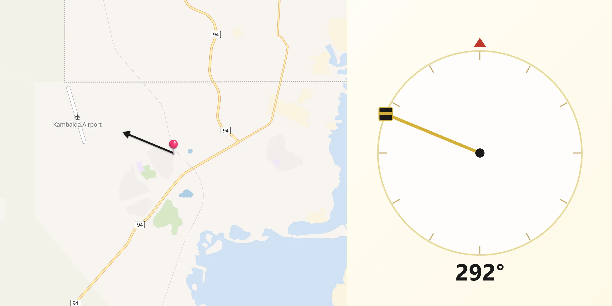 Qibla Direction from Kambalda West