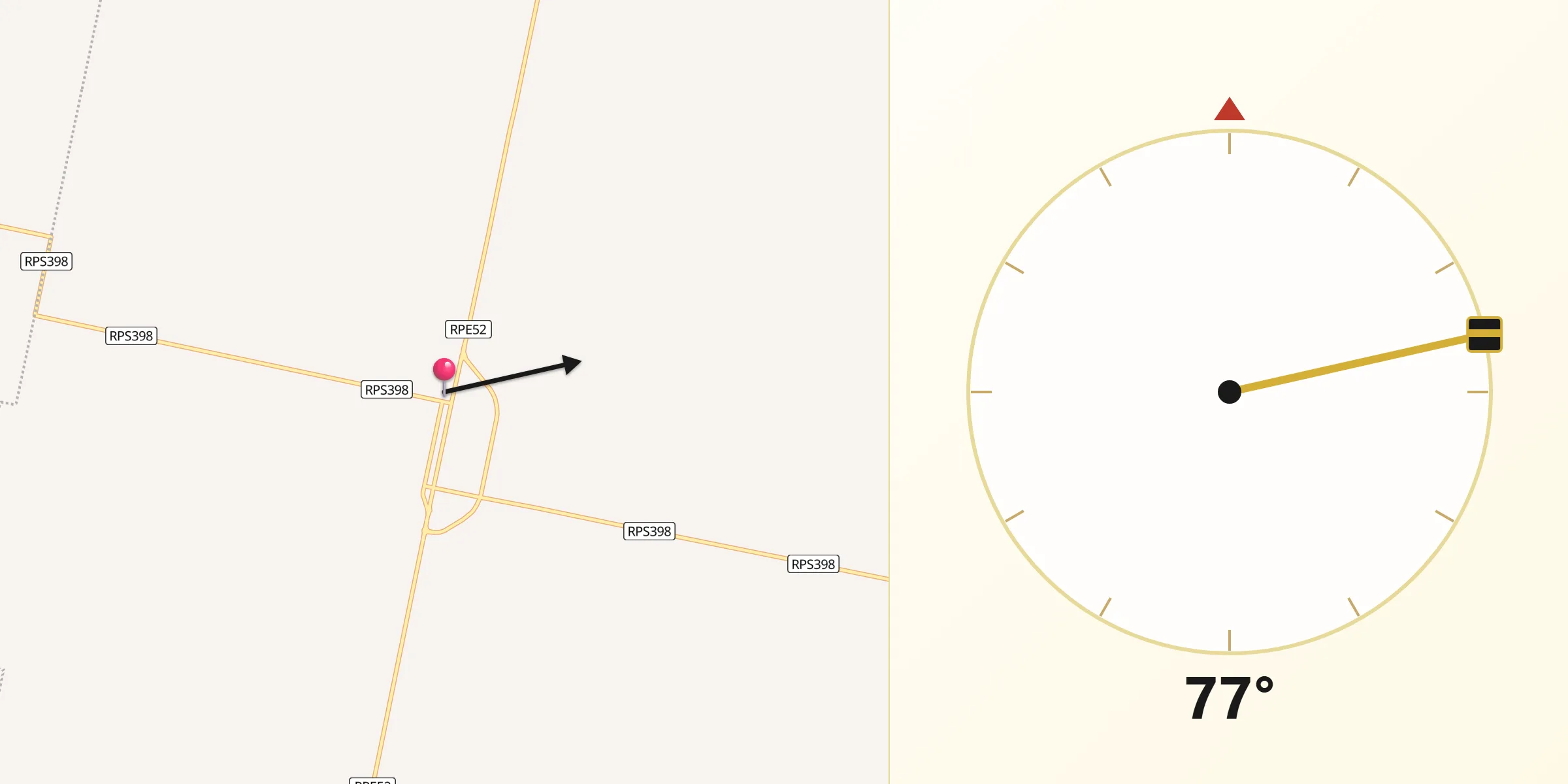 Dirección de la Qibla desde Colonia La Tordilla