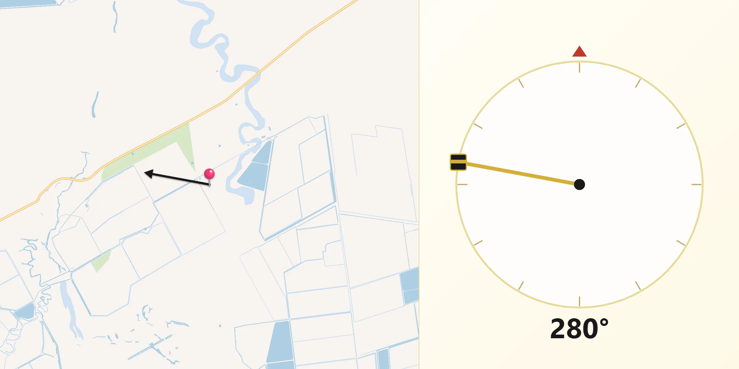 Qibla Direction from Warren Shire