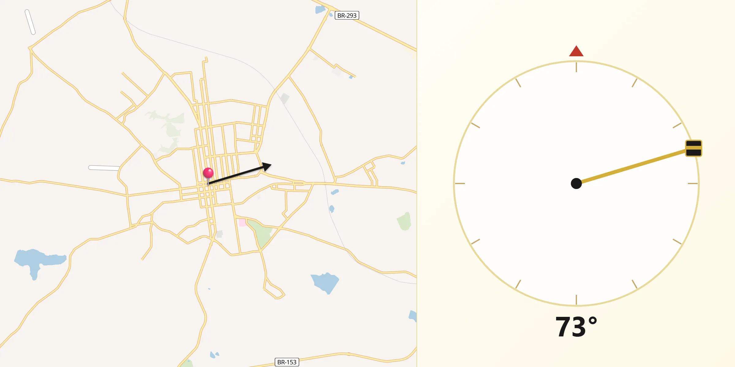 Direção da Qibla a partir de Bagé