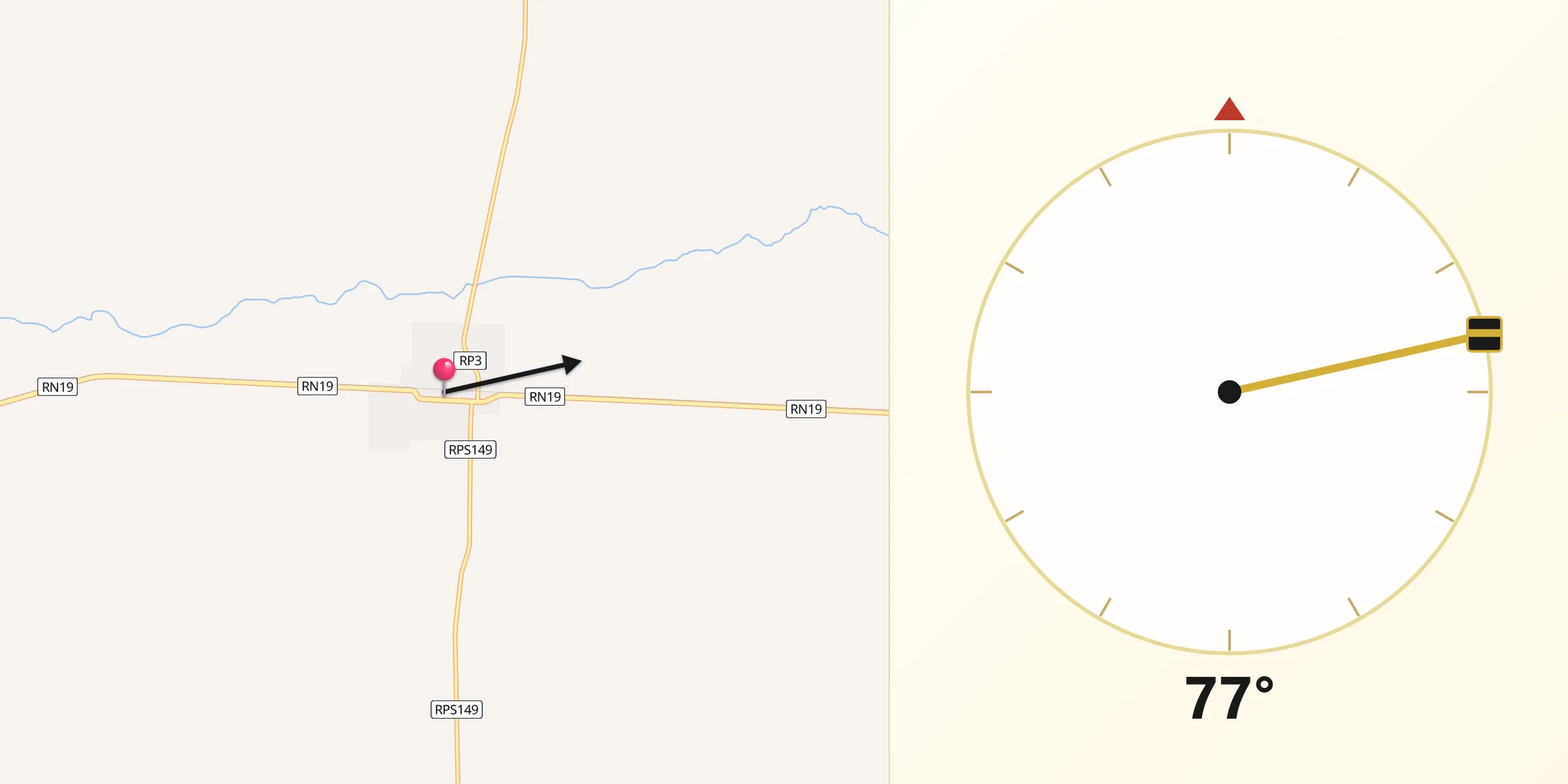 Dirección de la Qibla desde El Tío