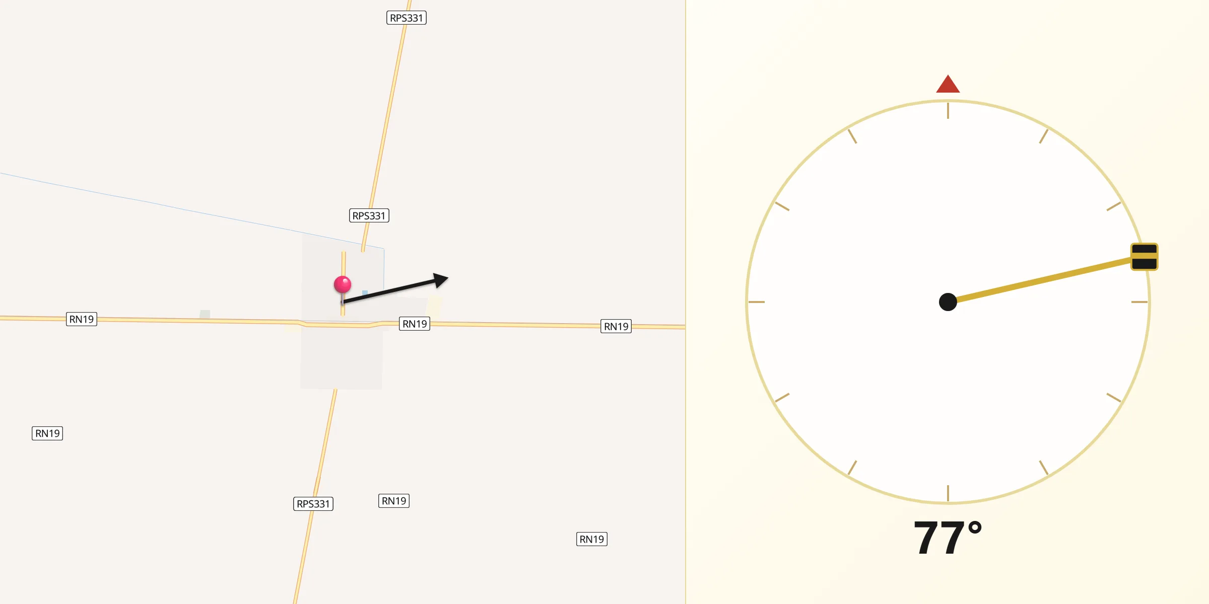 Dirección de la Qibla desde Devoto