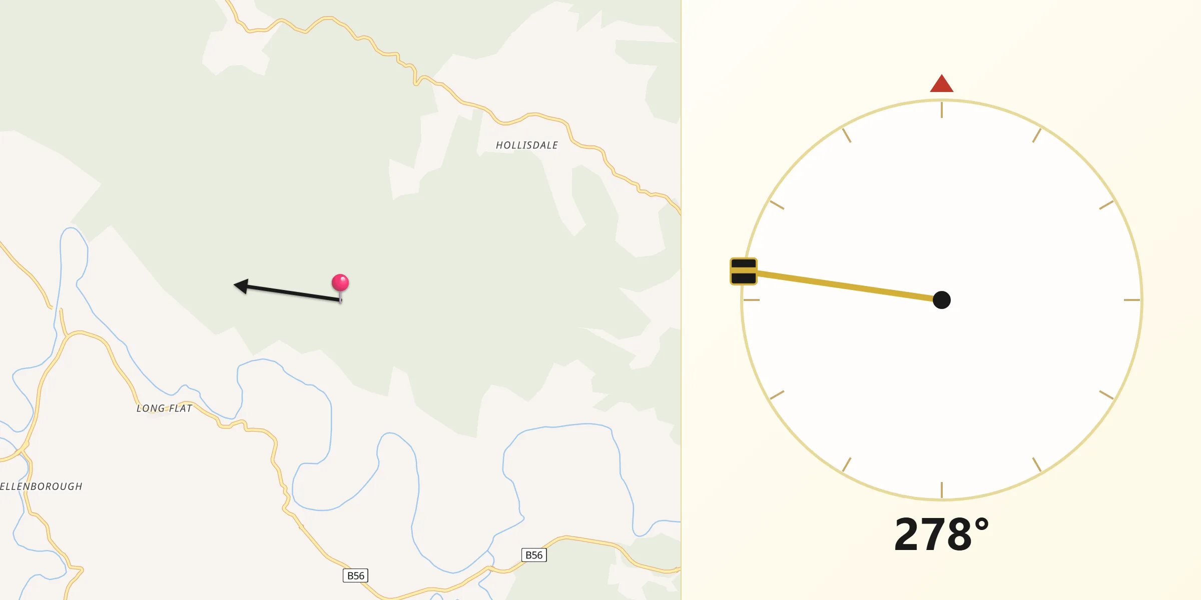 Qibla Direction from Port Macquarie-Hastings