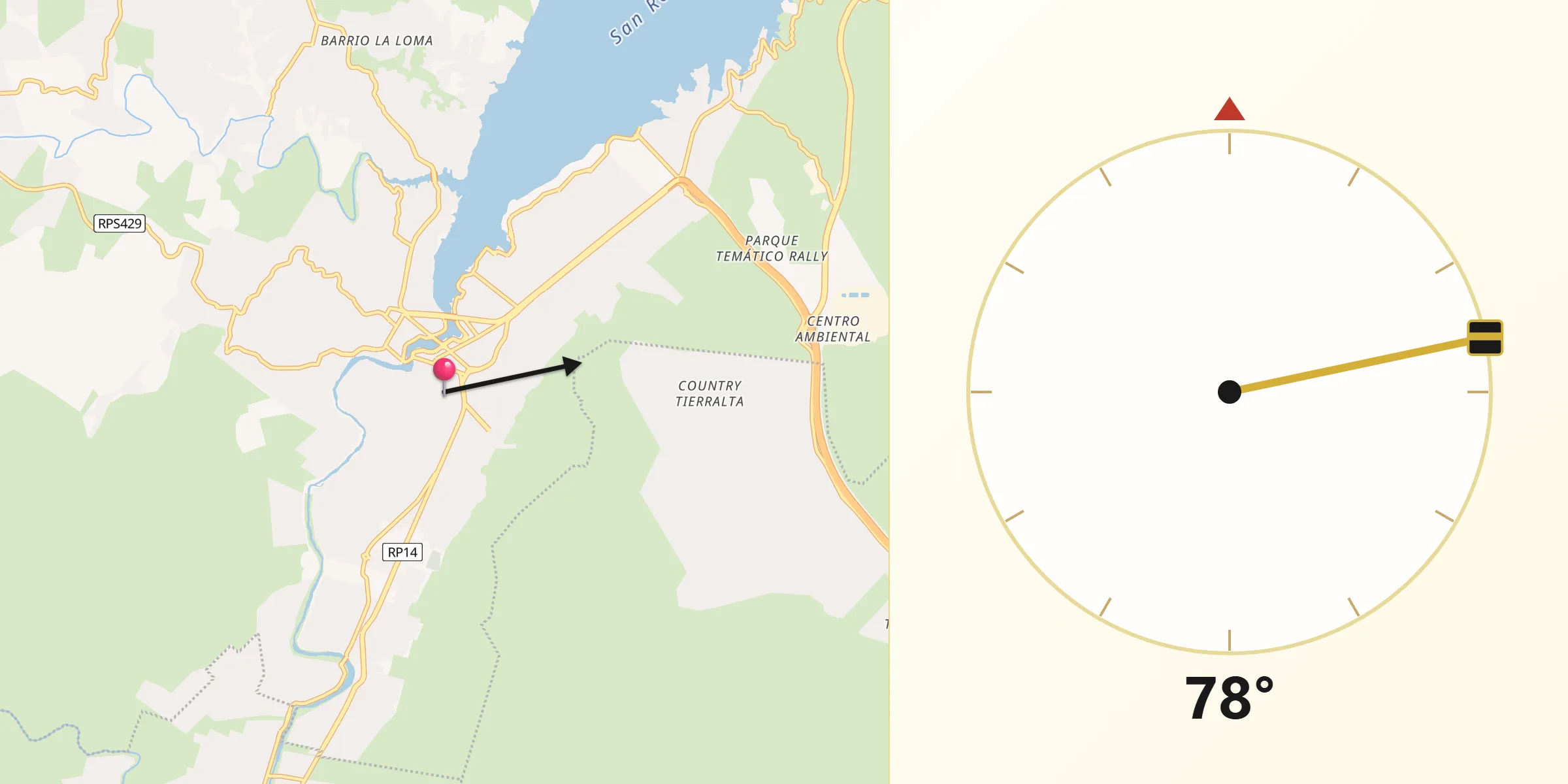 Dirección de la Qibla desde Villa Carlos Paz