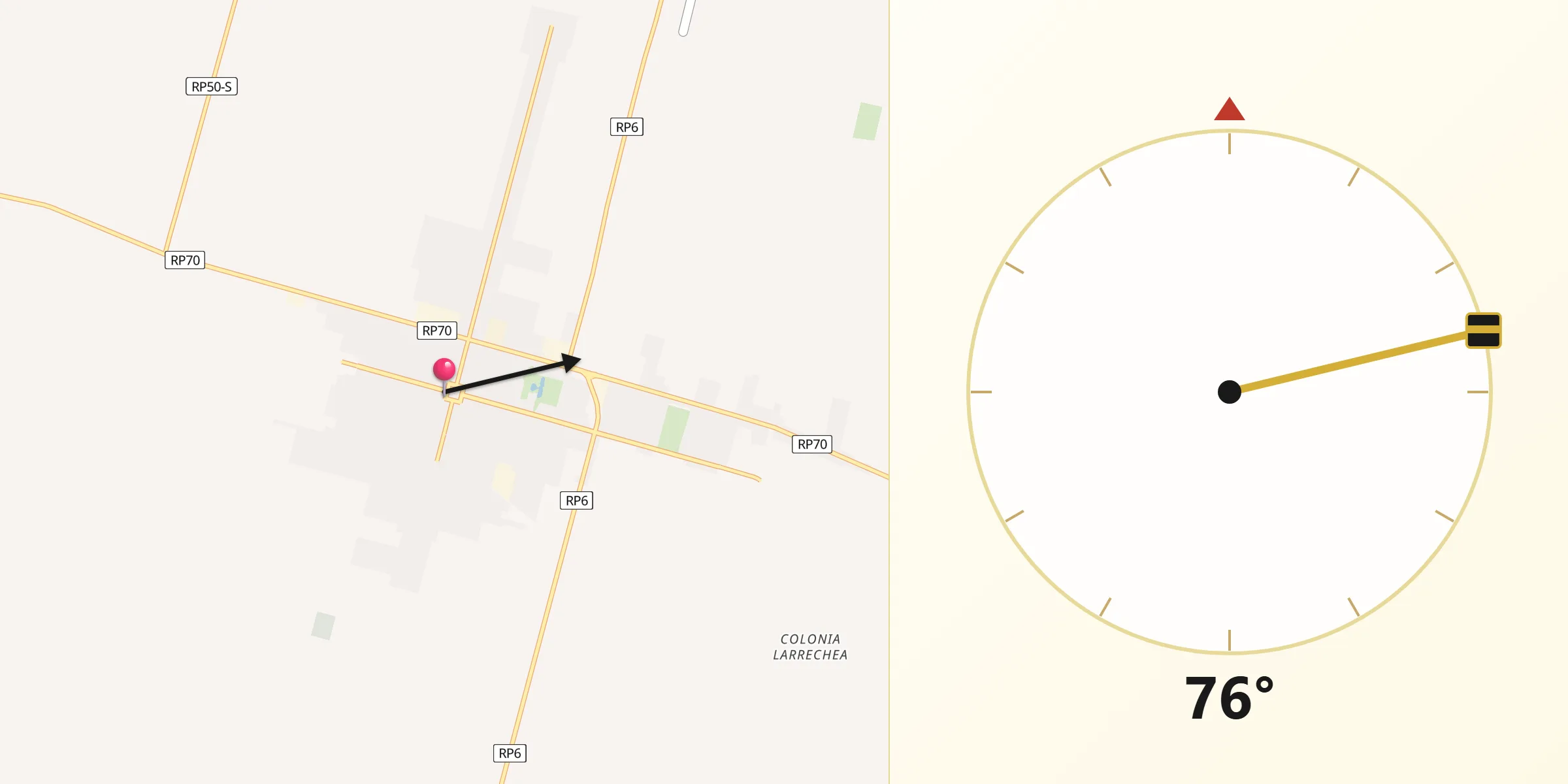 Dirección de la Qibla desde Esperanza