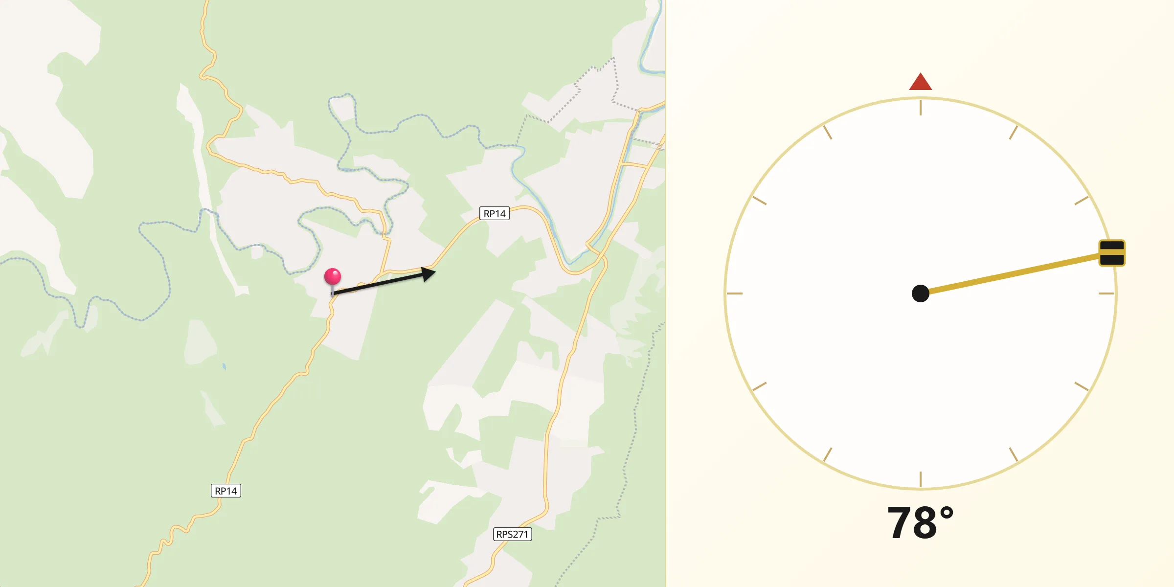 Dirección de la Qibla desde Cuesta Blanca