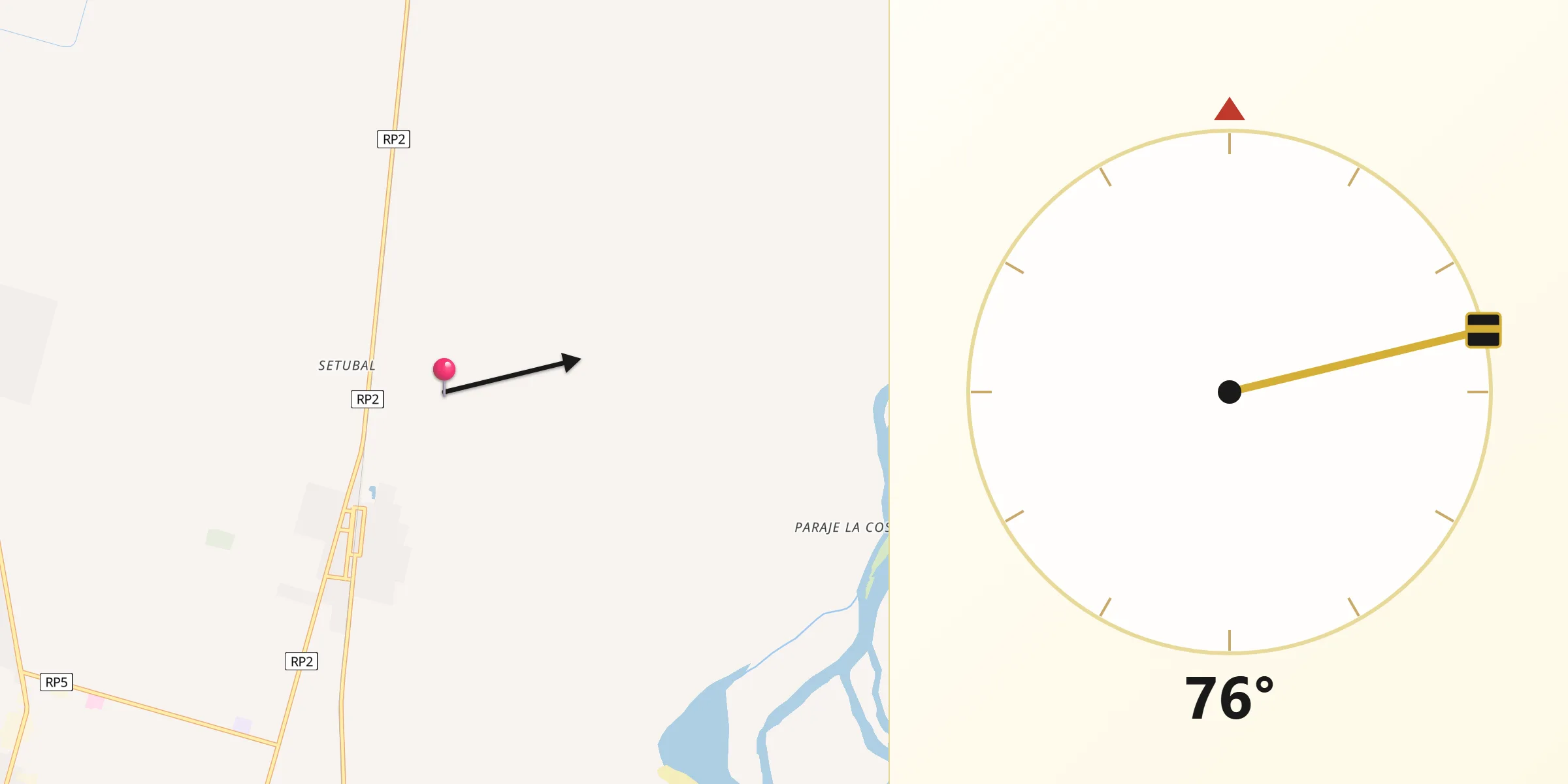 Dirección de la Qibla desde Departamento de La Capital