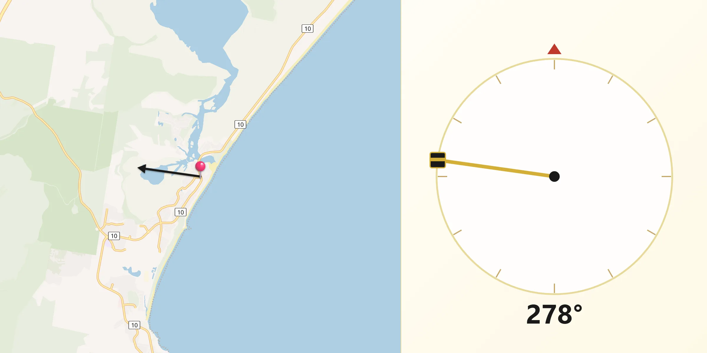 Qibla Direction from Lake Cathie