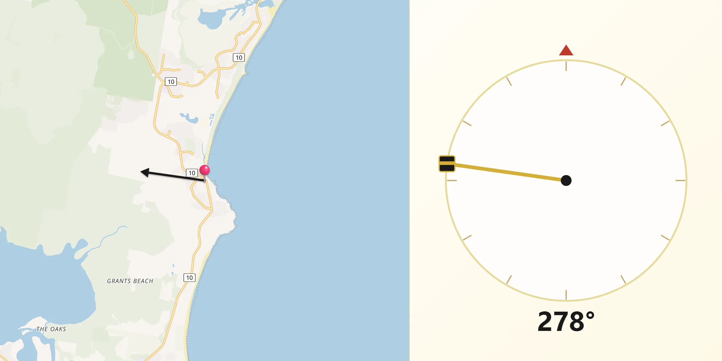 Qibla Direction from Bonny Hills