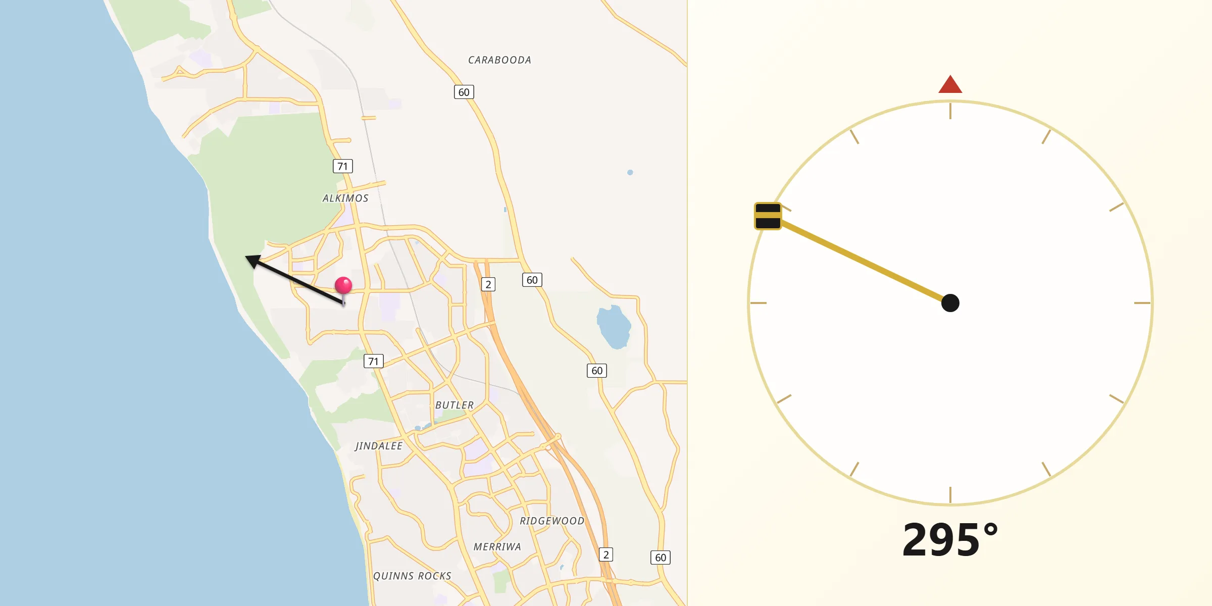 Qibla Direction from Alkimos