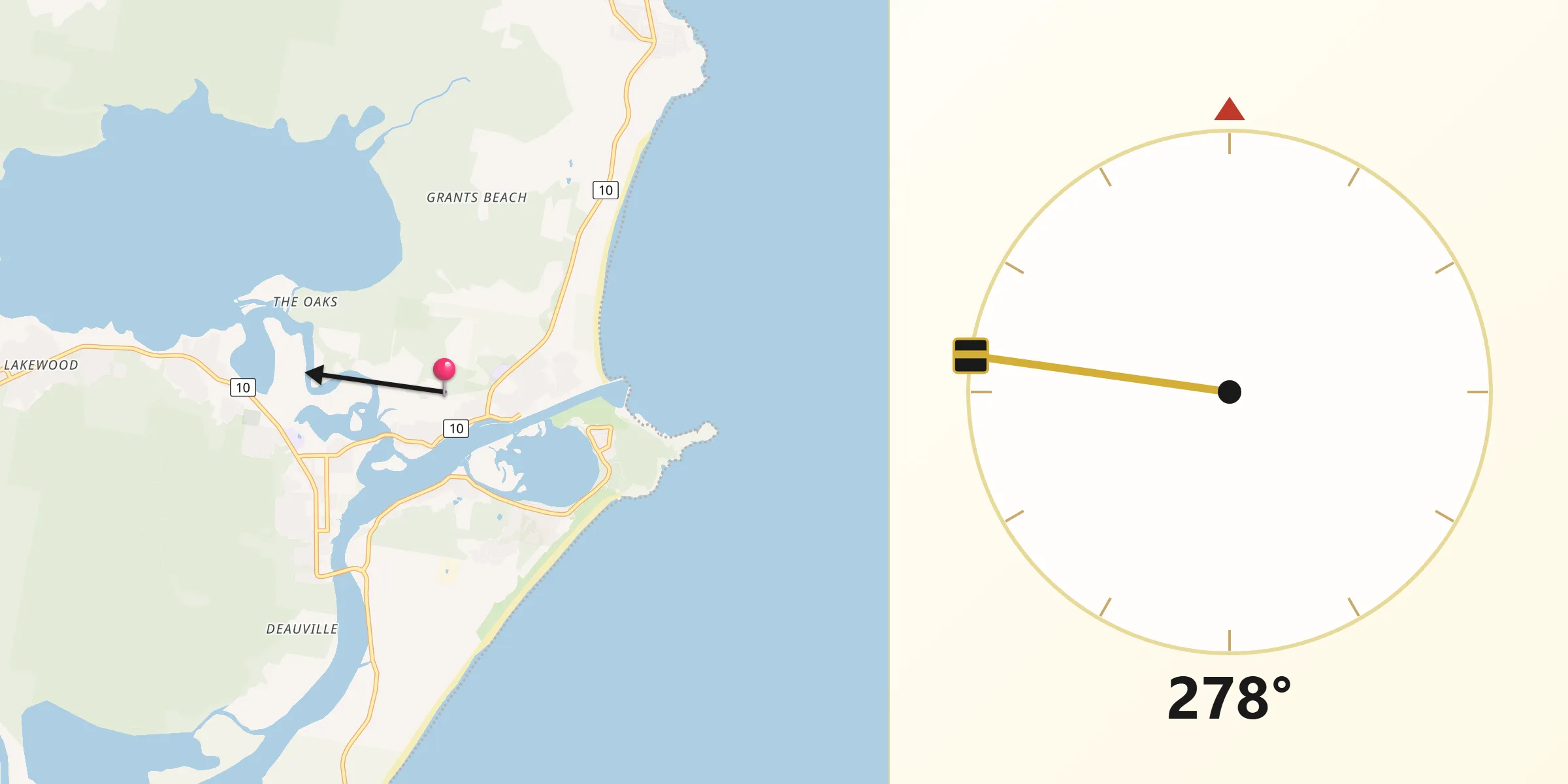 Qibla Direction from North Haven
