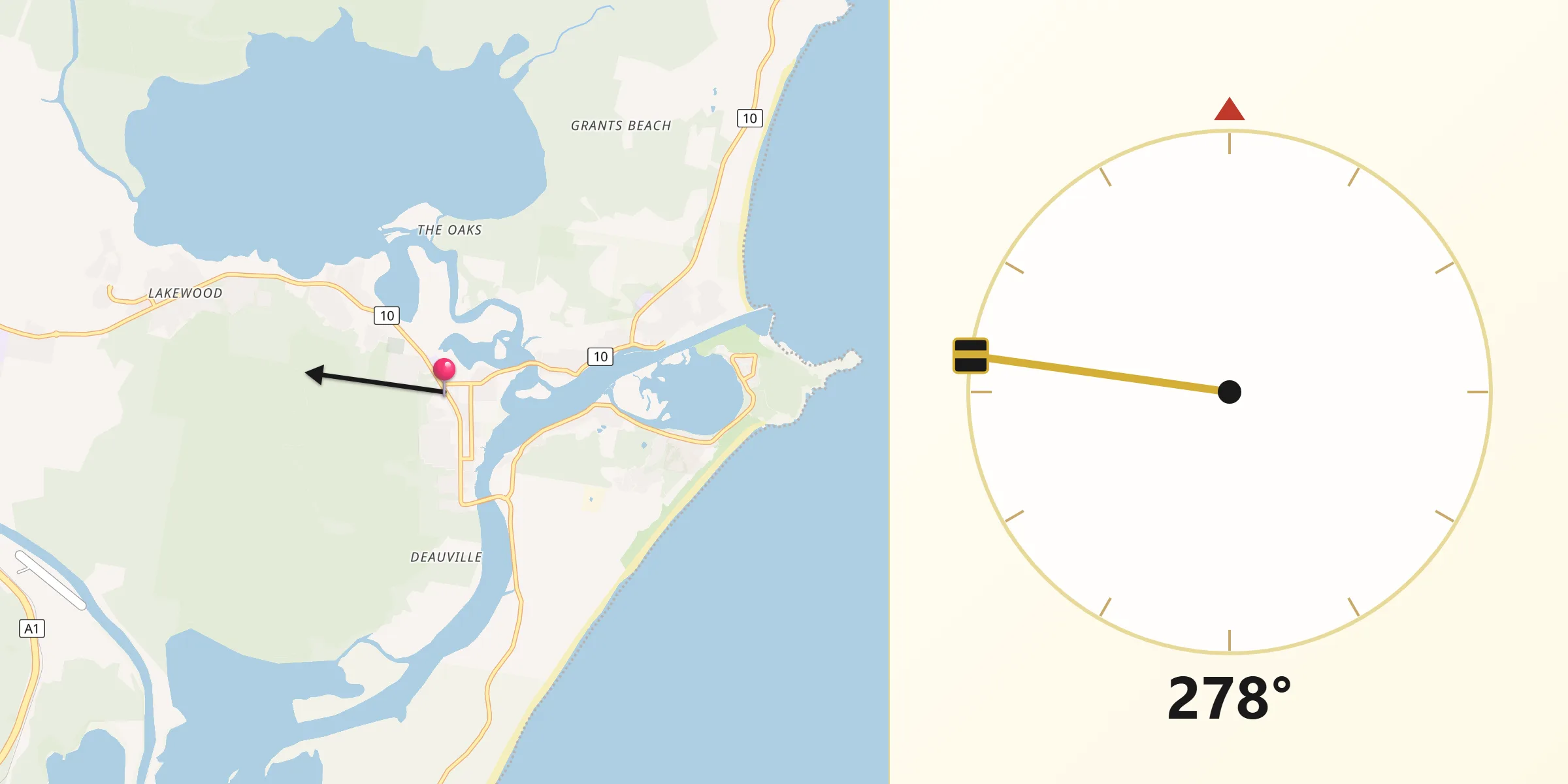 Qibla Direction from Camden Haven