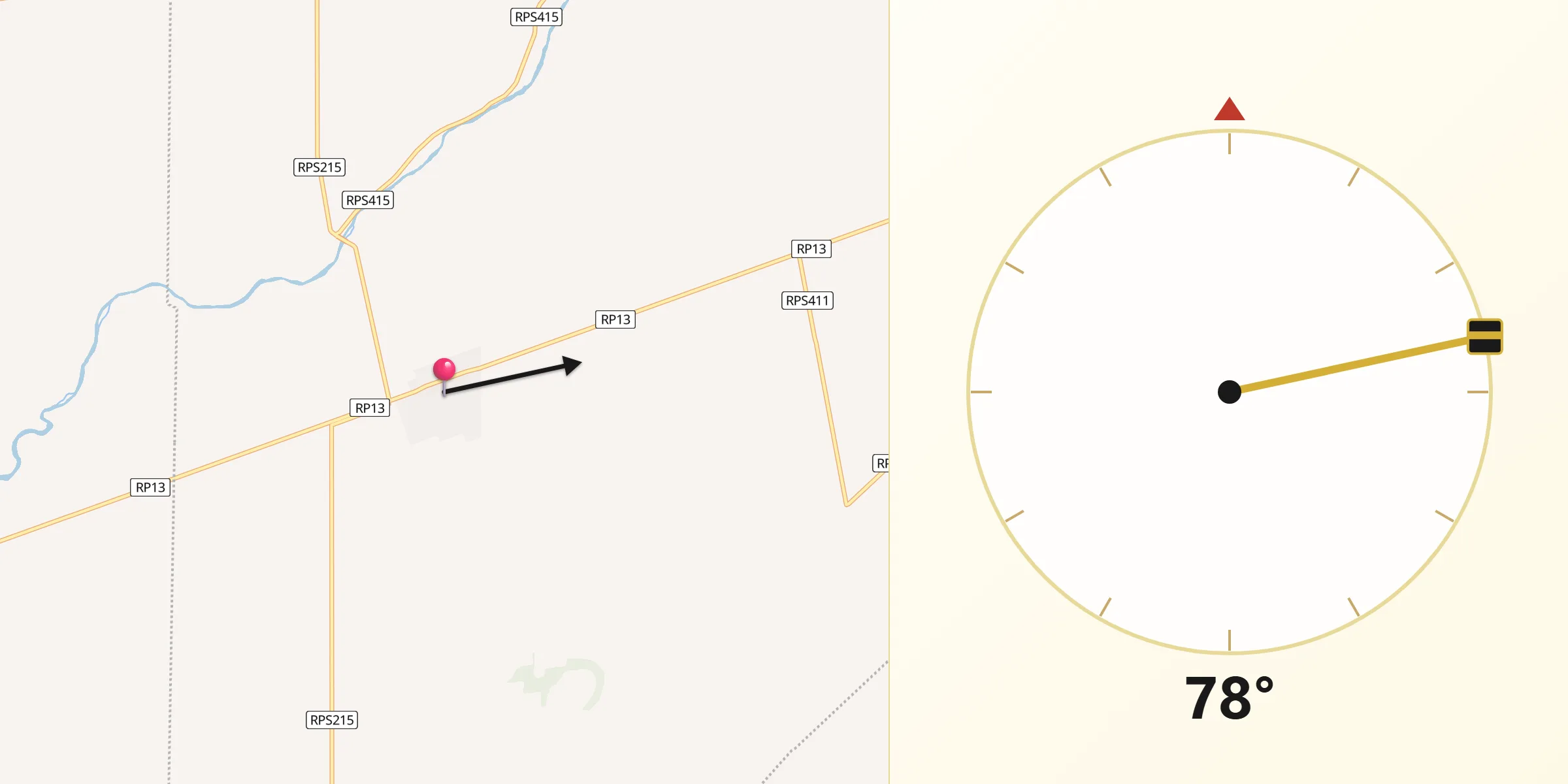 Dirección de la Qibla desde Costa Sacate