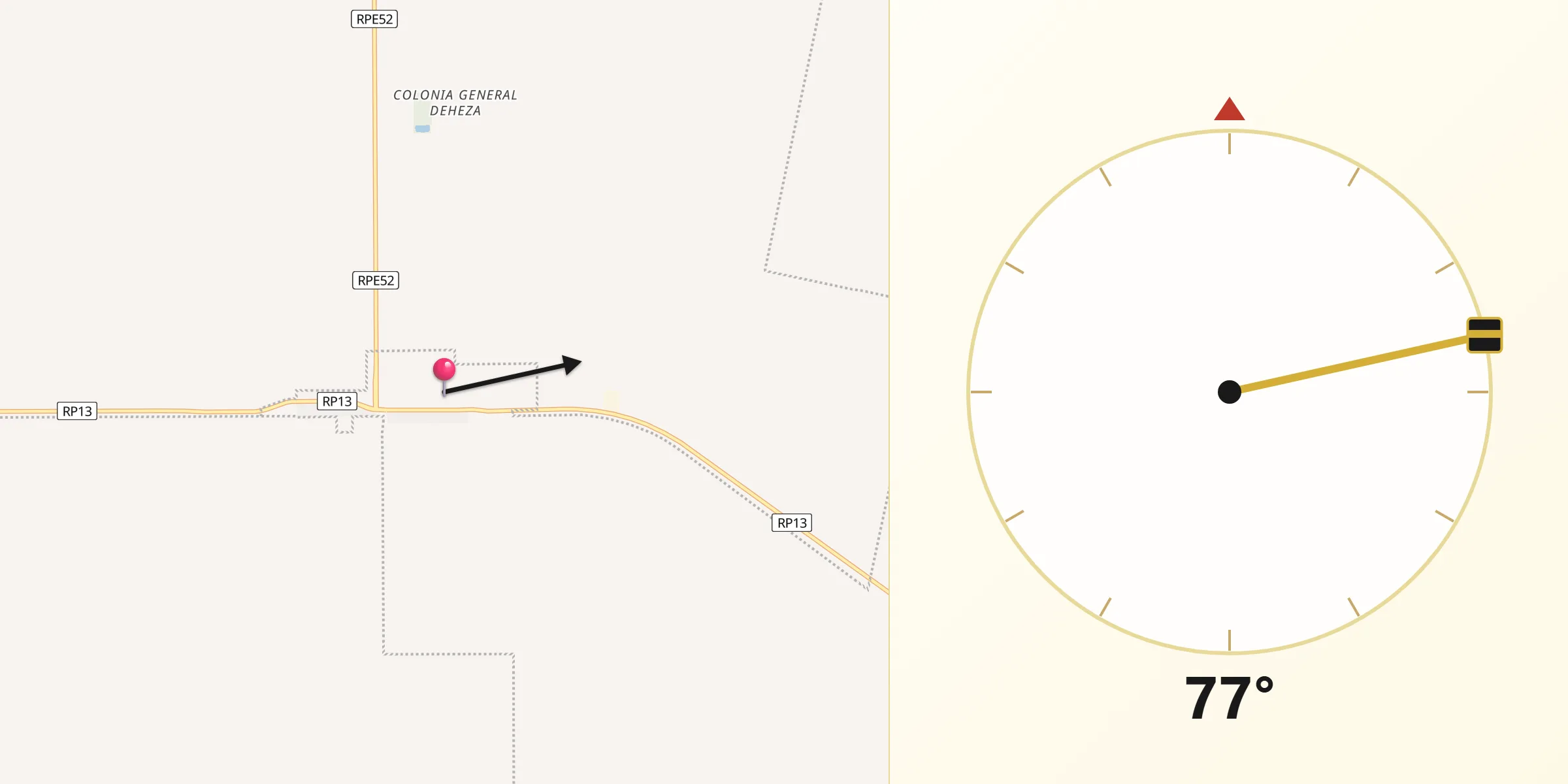 Dirección de la Qibla desde Sacanta
