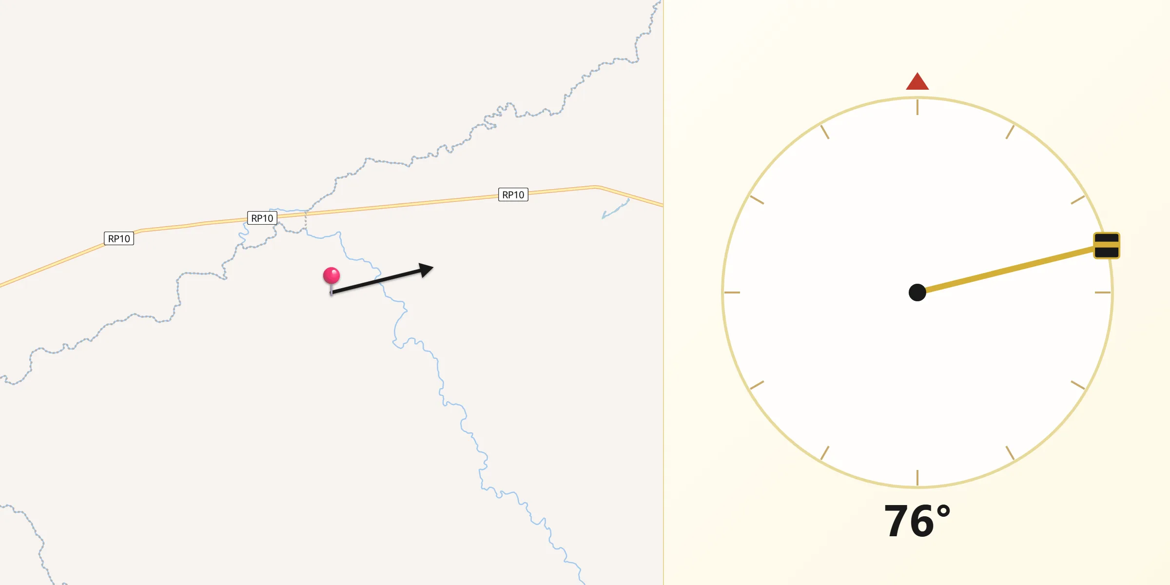 Dirección de la Qibla desde Departamento de Paraná