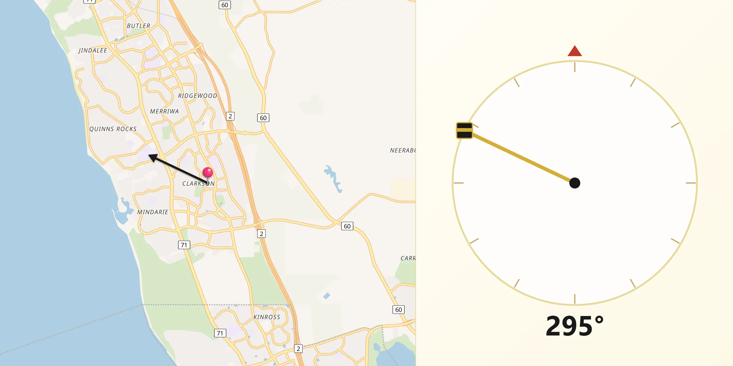 Qibla Direction from Clarkson