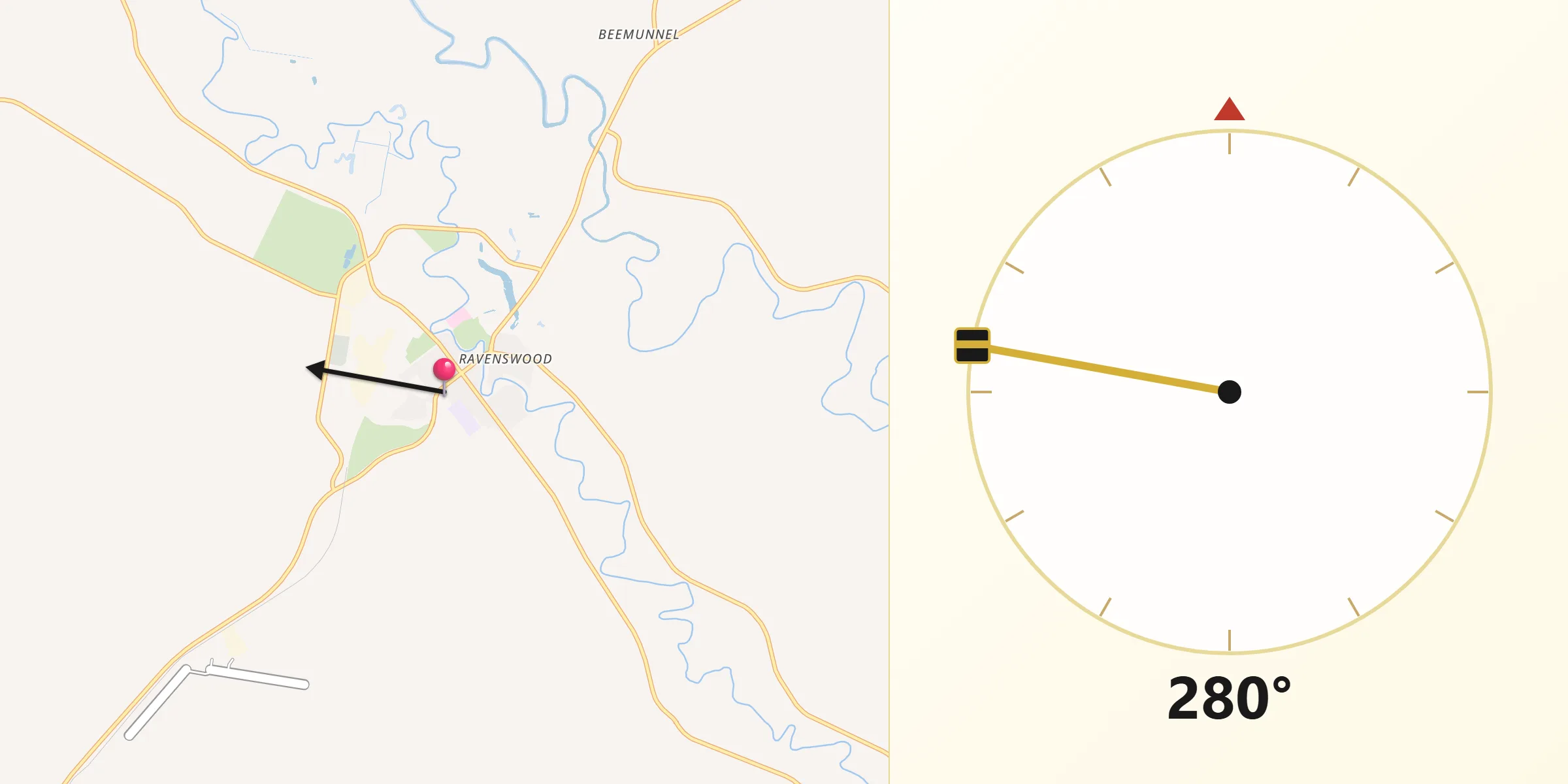 Qibla Direction from Warren
