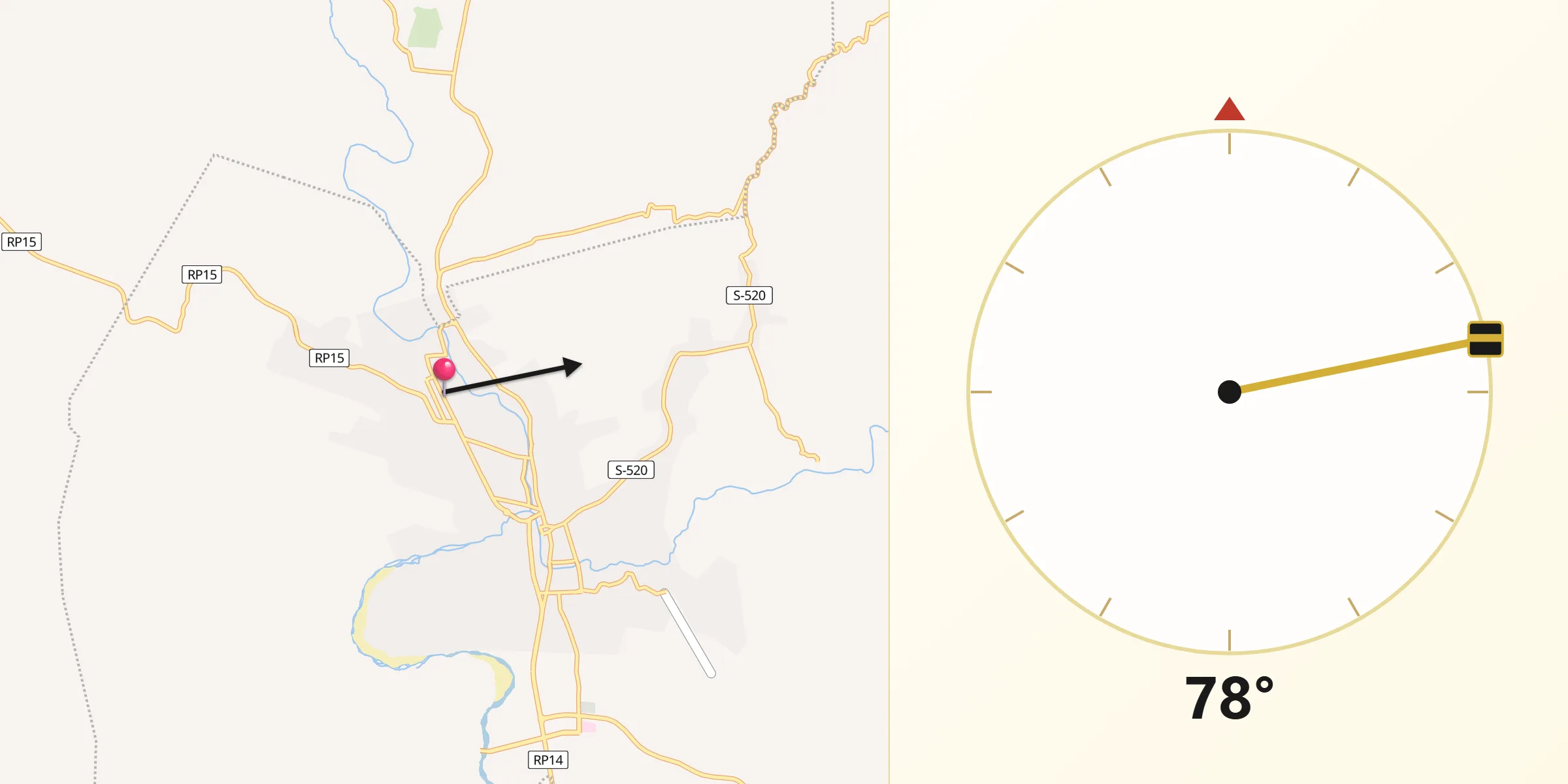 Dirección de la Qibla desde Villa Cura Brochero