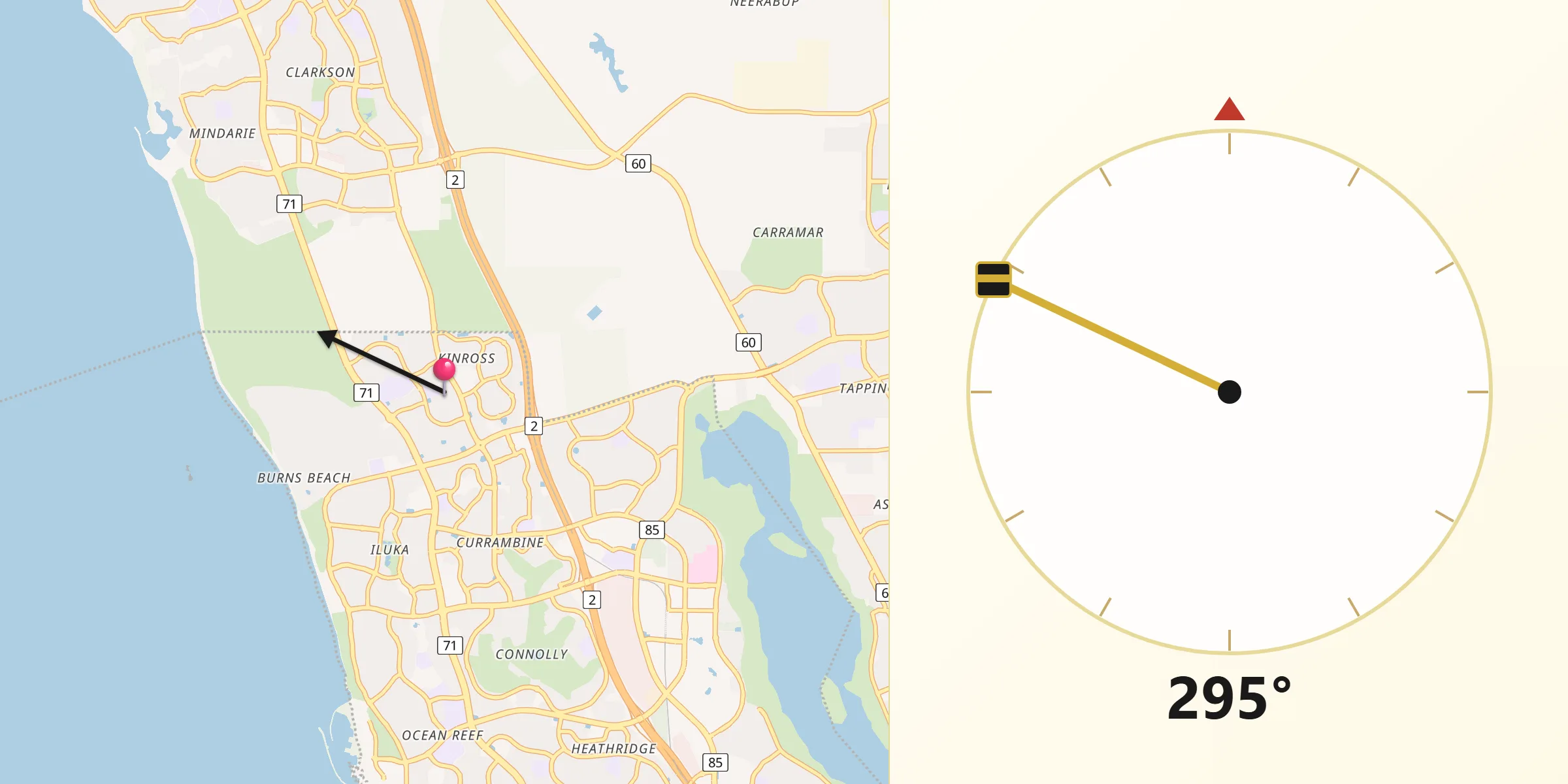 Qibla Direction from Kinross