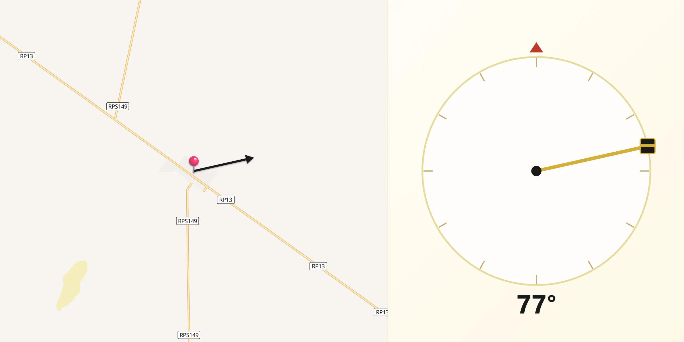 Dirección de la Qibla desde El Arañado