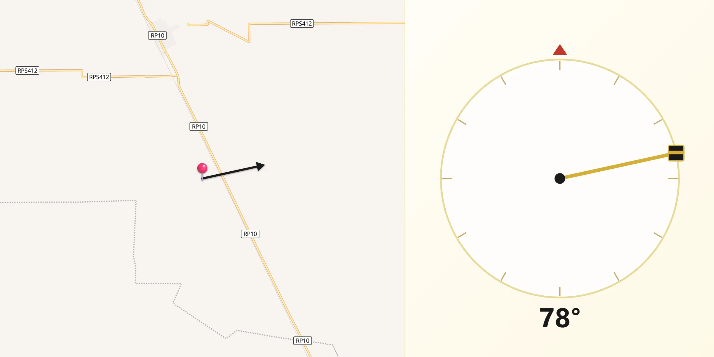 Dirección de la Qibla desde Departamento de Río Segundo