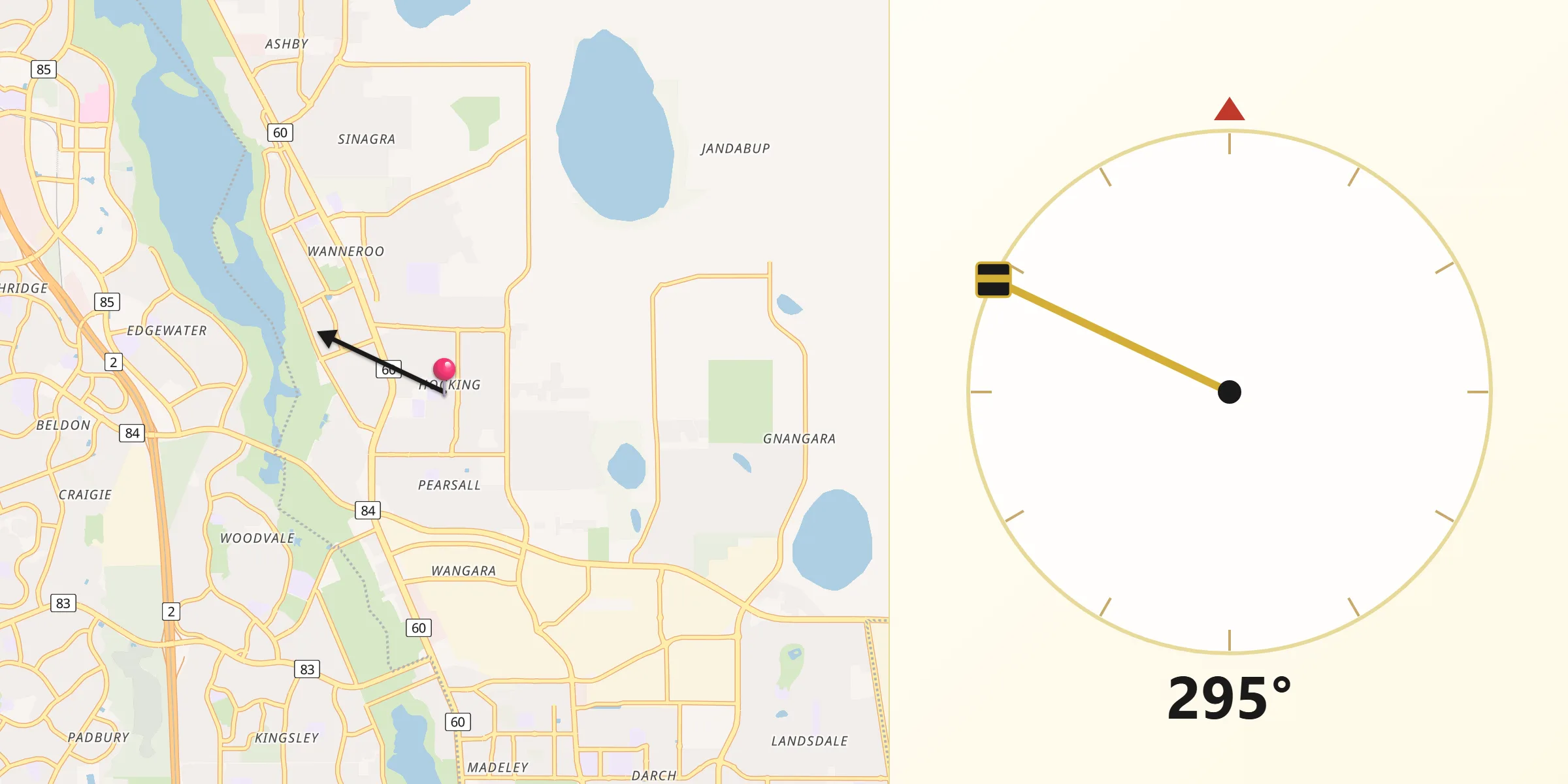 Qibla Direction from Hocking