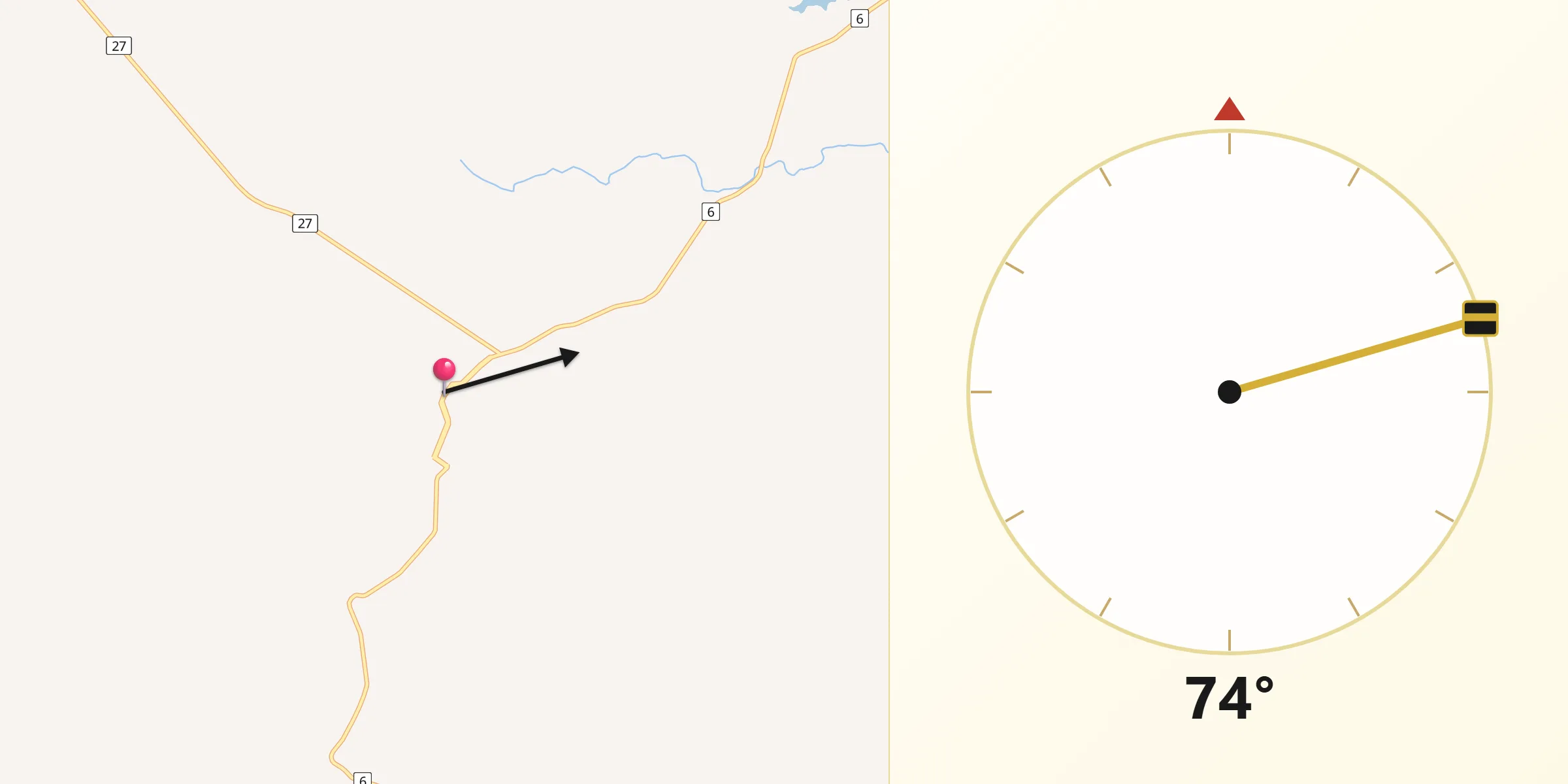 Dirección de la Qibla desde Vichadero