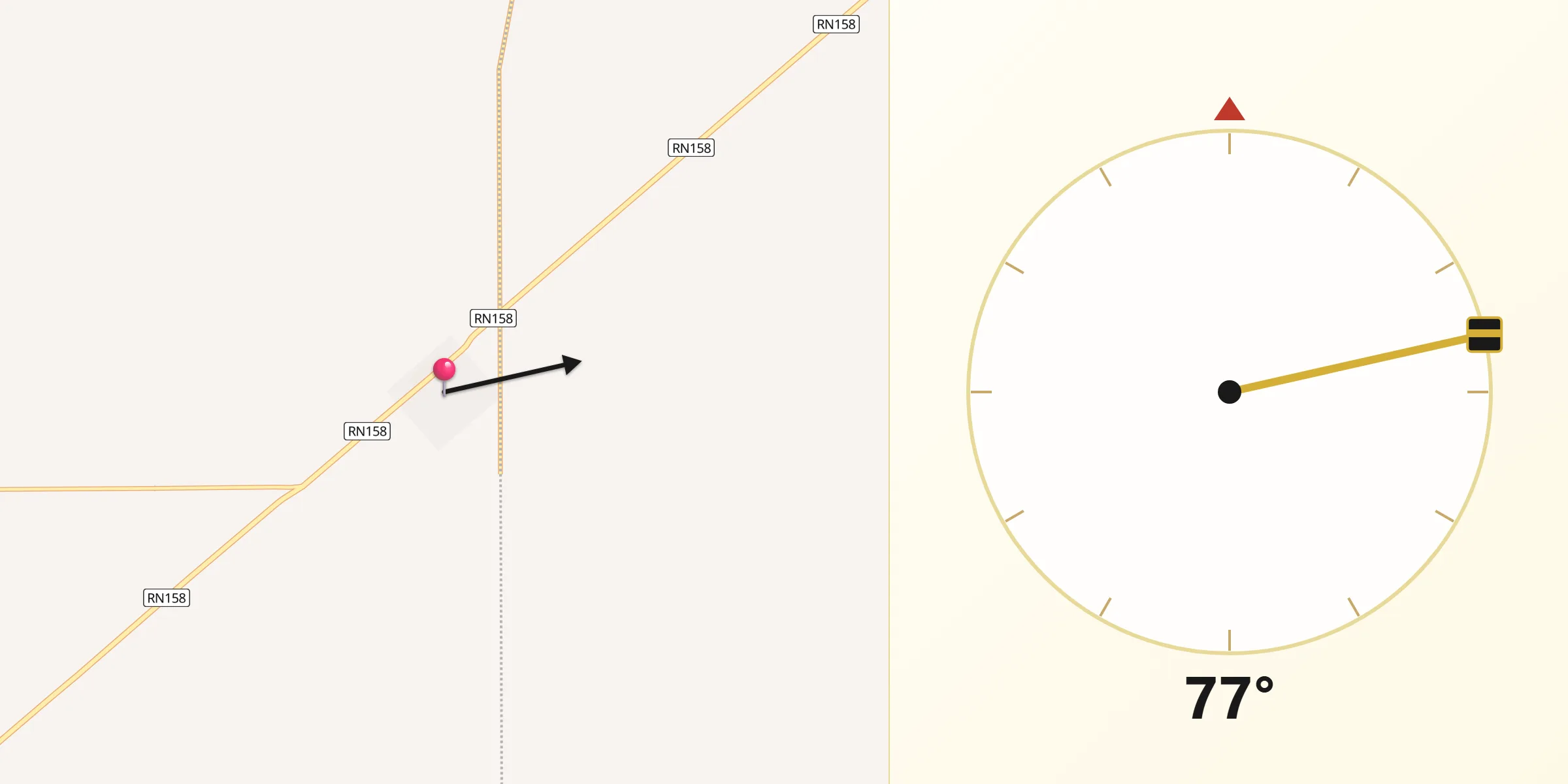 Dirección de la Qibla desde Las Varas