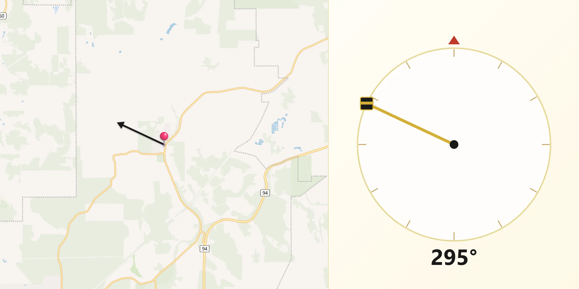 Qibla Direction from Wooroloo