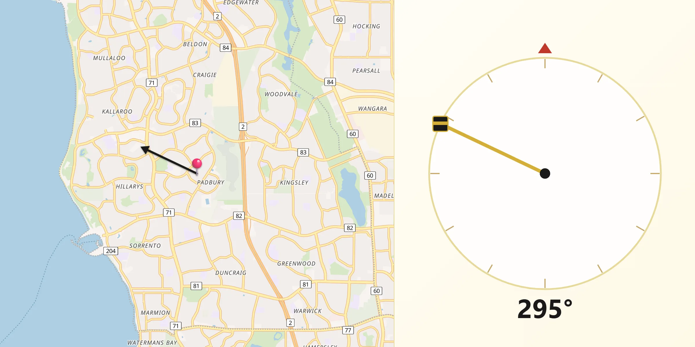 Qibla Direction from Padbury
