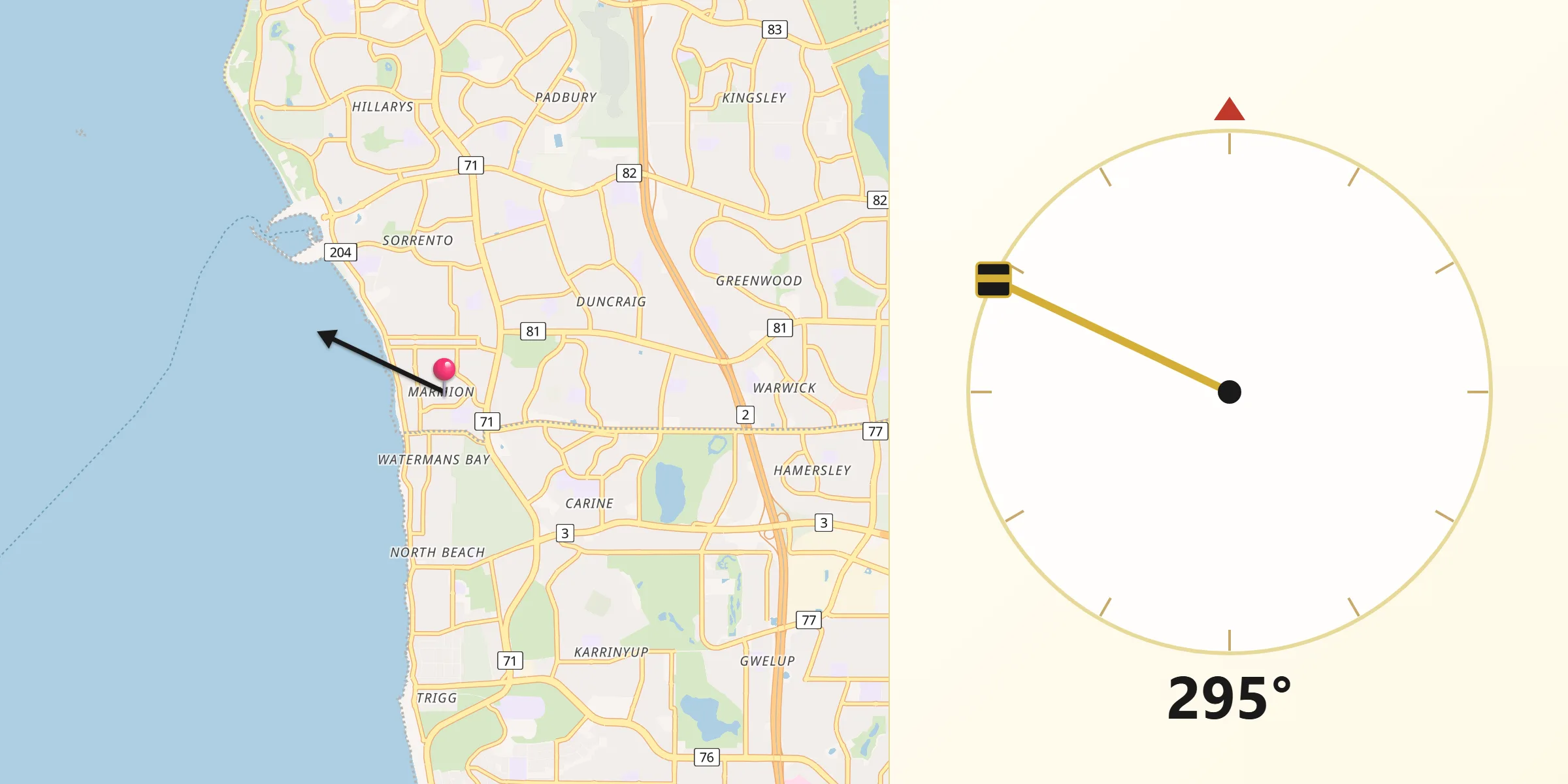 Qibla Direction from Marmion