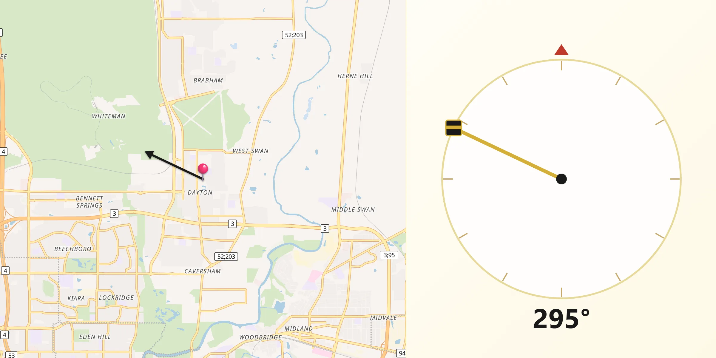 Qibla Direction from Dayton